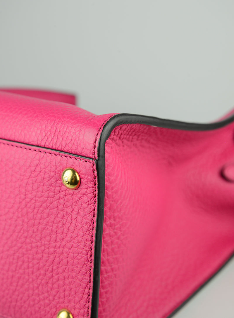 Fendi Selleria Peekaboo Isseu X Lite Fuchsia Leather Handbag - Luxury Designer Crossbody Bag for Women, Perfect for Work, Travel & Evening Events