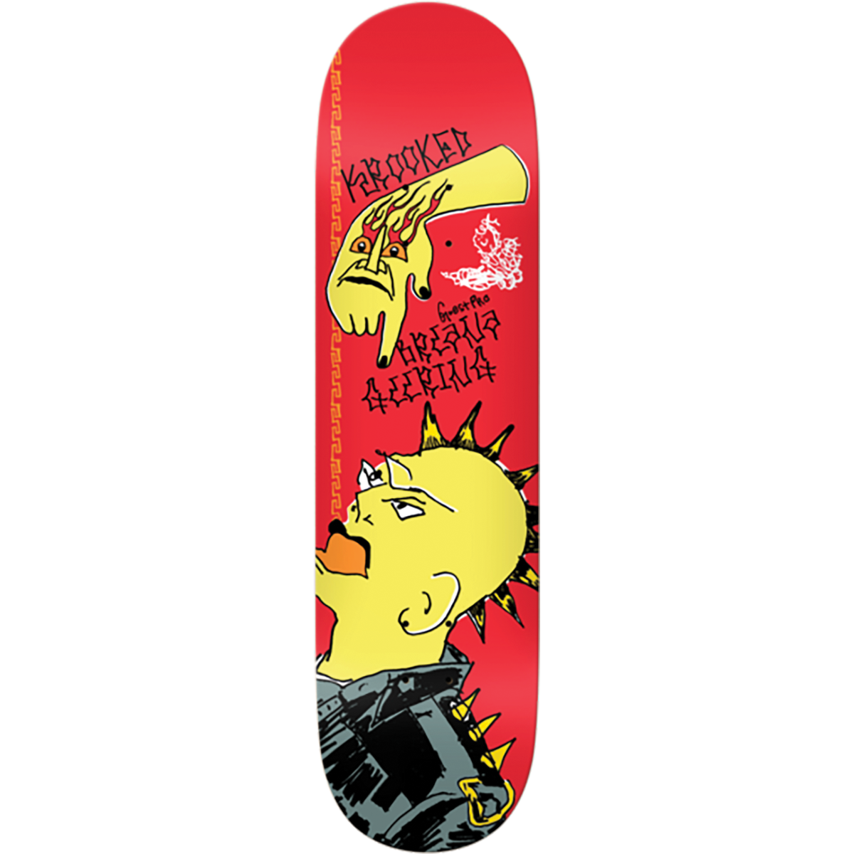 Krooked Breana Geering Guest Punx Red Skateboard Deck (8.5