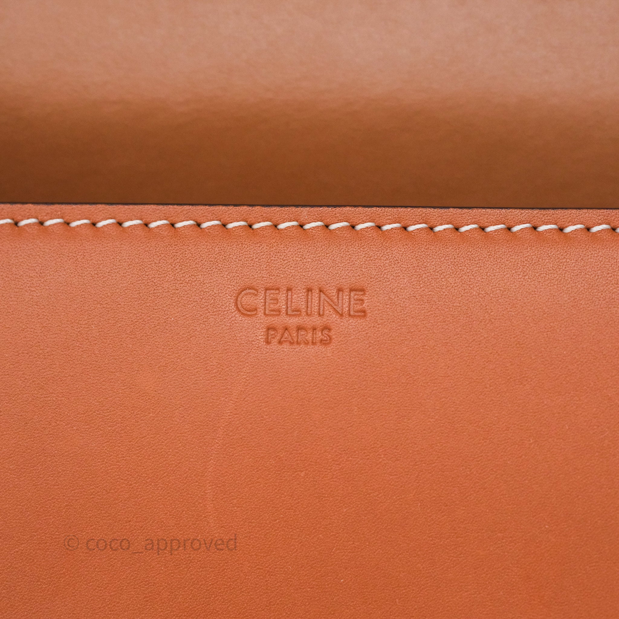Celine Triomphe Shoulder Bag in Tan Calfskin Leather - Luxury Crossbody Purse for Women, Perfect for Work, Travel & Evening Events