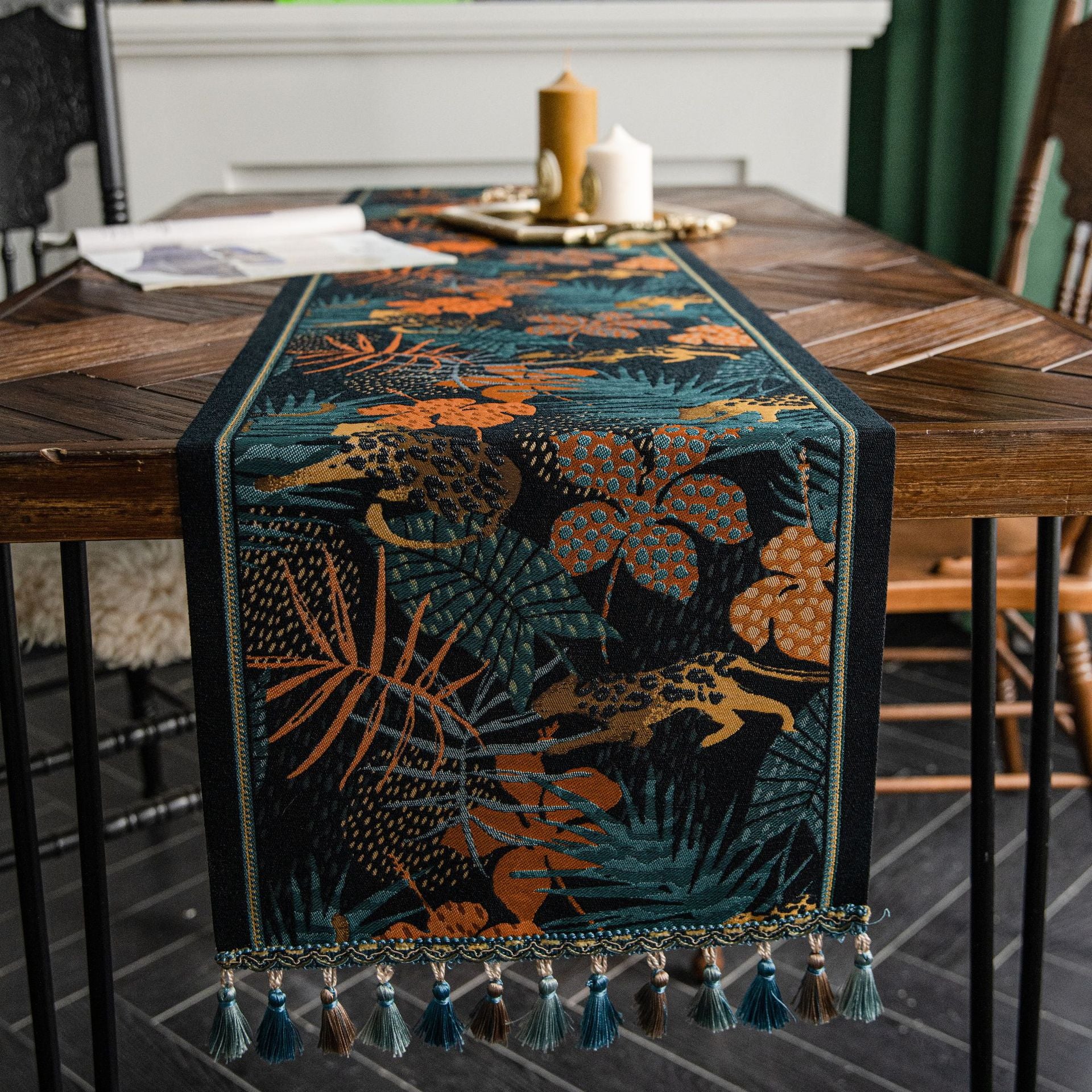 Emma Leopard Print Table Runner - Elegant Animal Print Dining Table Decor for Parties, Weddings & Home Decor - Perfect for Holiday Dinners & Special Occasions
