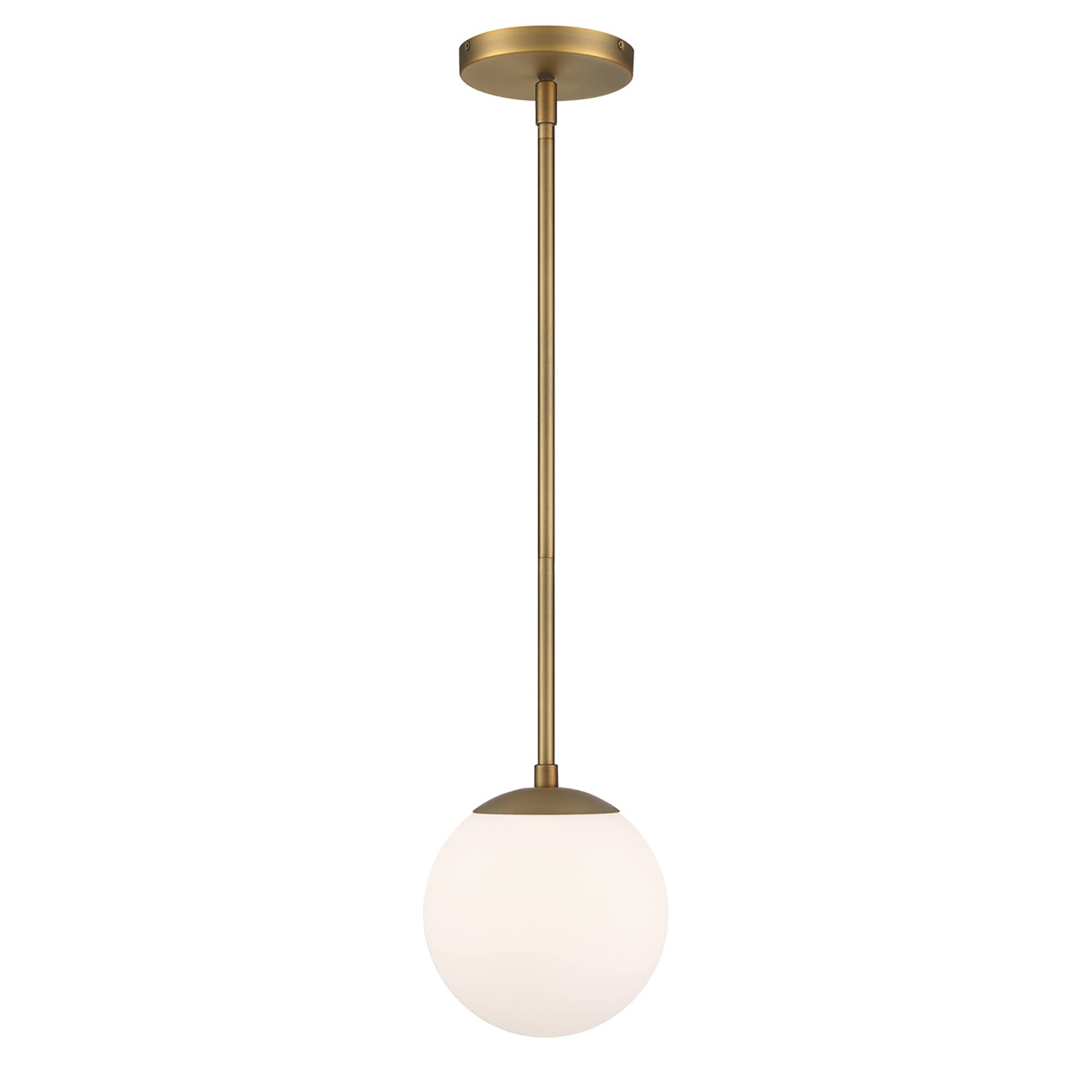 WAC Lighting dweLED Niveous 7 Inch LED Pendant Light - 3500K Warm White in Aged Brass Finish | Modern Kitchen Island Lighting & Dining Room Hanging Fixture