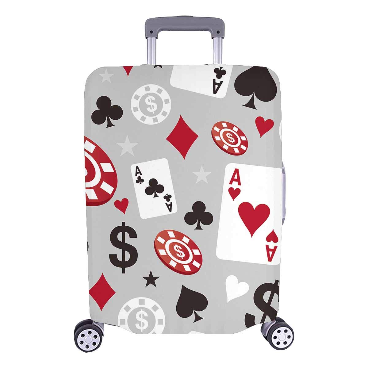 Custom Poker Playing Card Design Luggage Cover Protector - Elastic Travel Suitcase Protector Fits 25