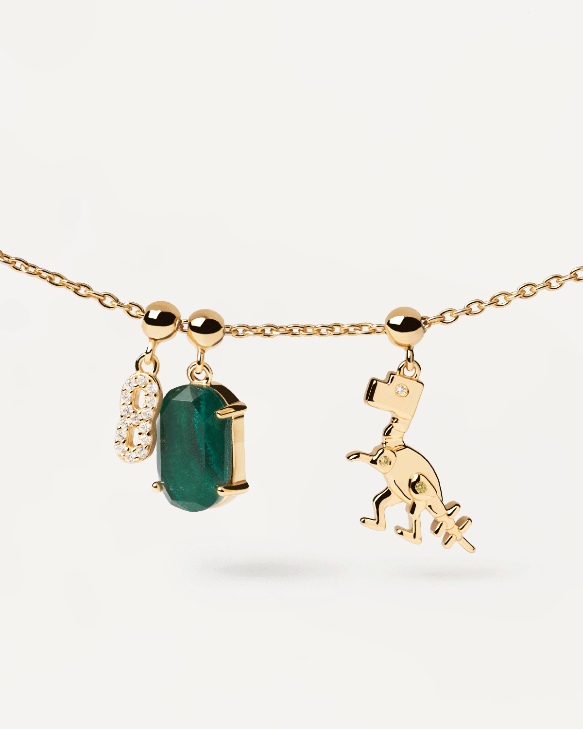 GRID 3 Dino Charm - Cute Dinosaur Pendant for Jewelry Making, DIY Crafts, Keychains & Gifts - Perfect for Kids, Teens & Dinosaur Lovers
