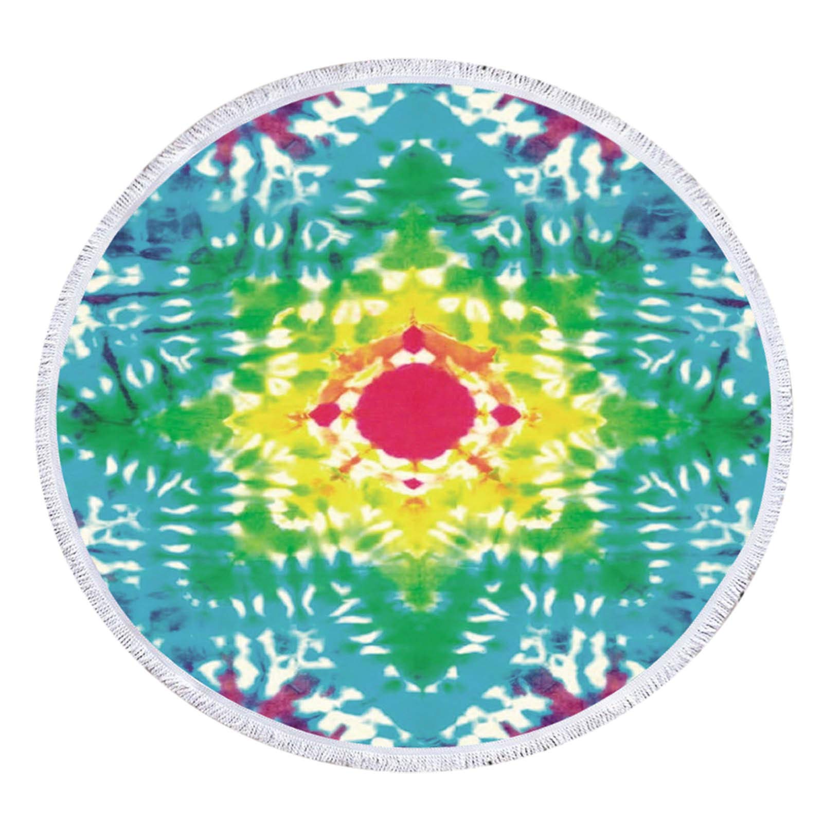 Homlpope Round Printed Beach Towel - Soft Microfiber Shawl & Sand-Free Beach Mat for Pool, Picnic, Yoga, Travel - Quick Dry & Lightweight (HVQWLE)