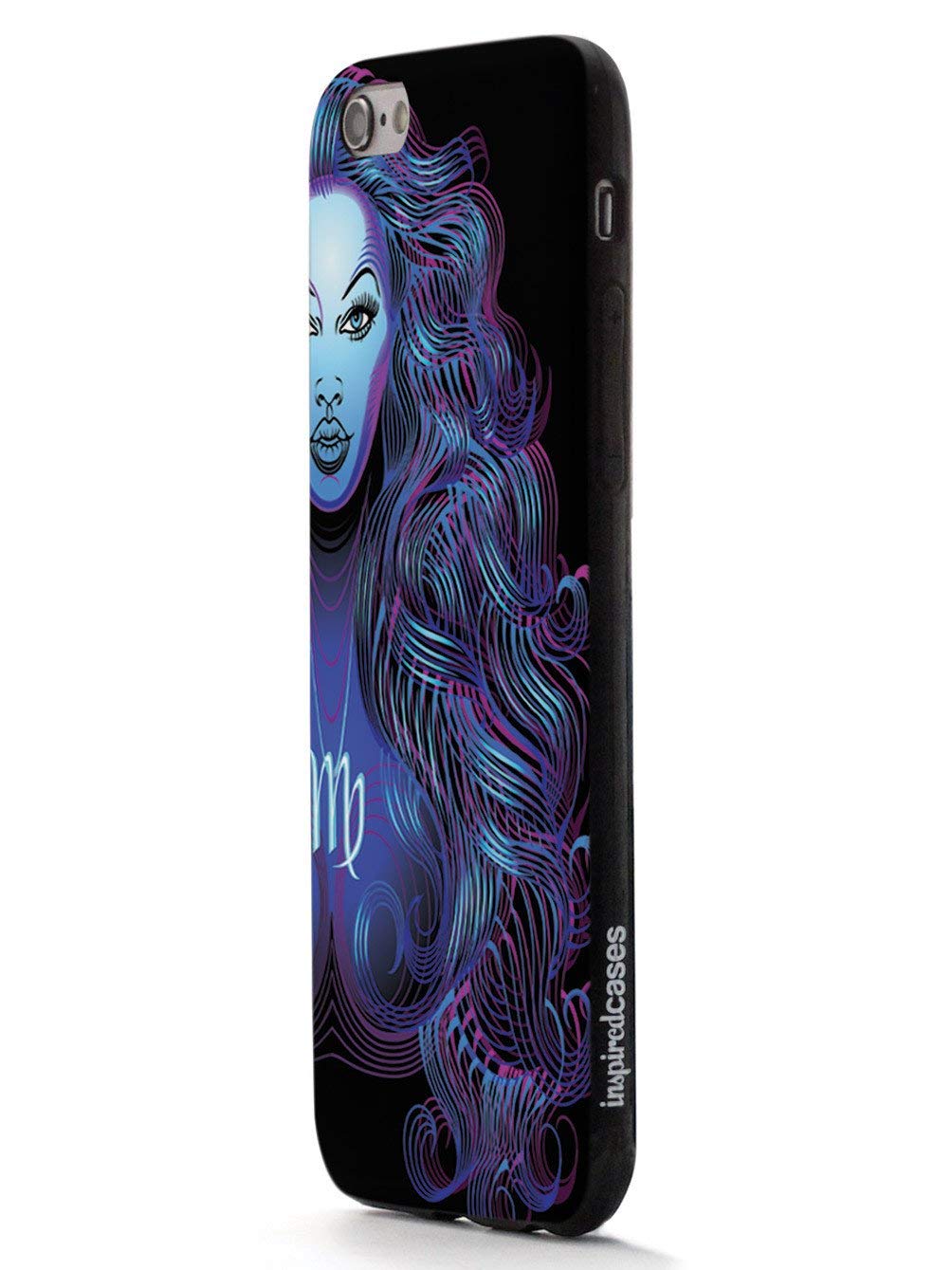 Inspired Cases - Protective Phone Cover for Apple iPhone 8 Plus - 3D Textured Shockproof Case with Zodiac Virgo Design - Perfect for Daily Use, Travel & Gift Giving