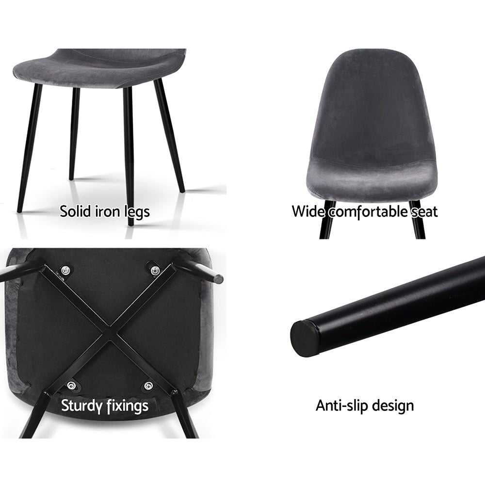 4 Pack Dark Grey Dining Chairs - Modern Kitchen & Dining Room Furniture Set for Home & Restaurant Use