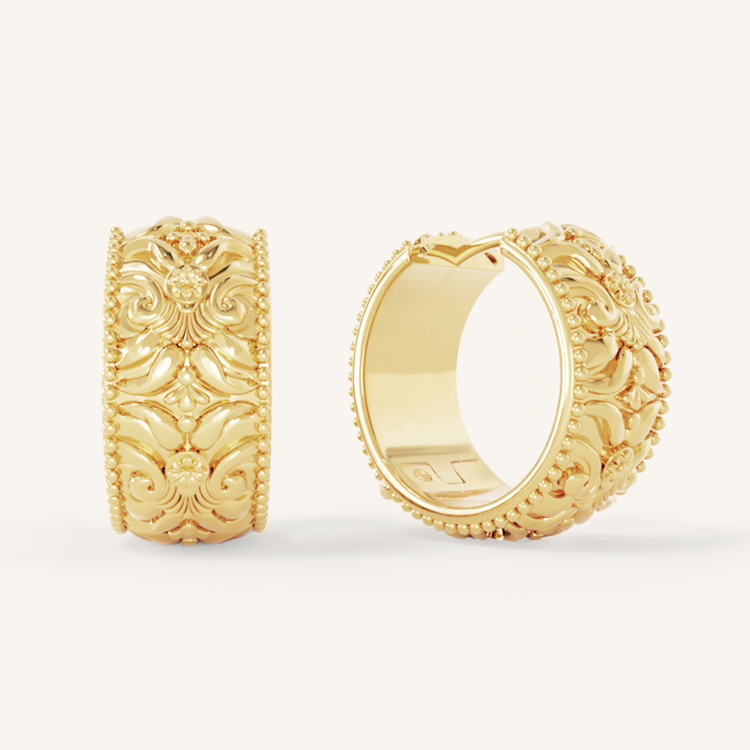 Palais Statement Hoops - Elegant Gold-Tone Earrings for Women | Perfect for Parties, Weddings & Special Occasions