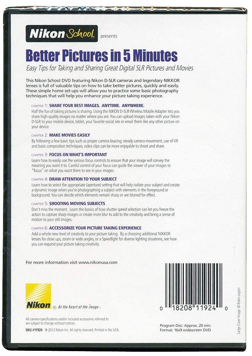 Nikon School DVD - Learn Better Photography in 5 Minutes | Perfect for Beginners & Hobbyists | Home Learning & Photography Classes