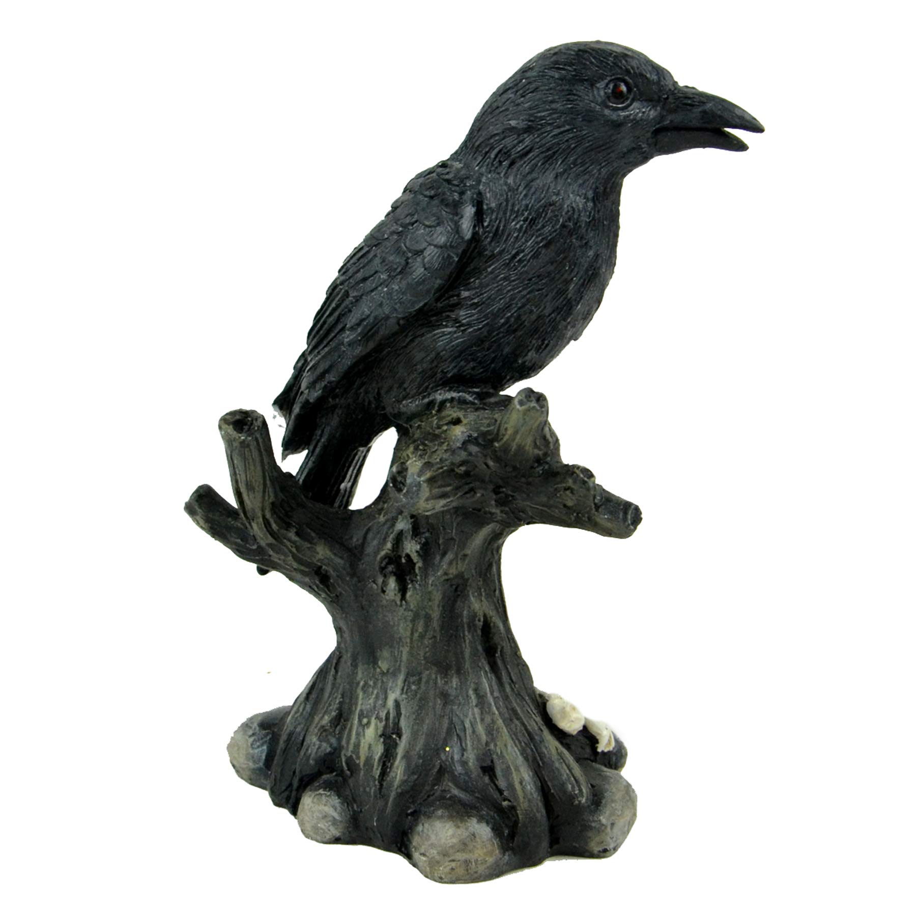 Midwest Design Imports Black Crow on Tree Branch with Two Bones - 6.5