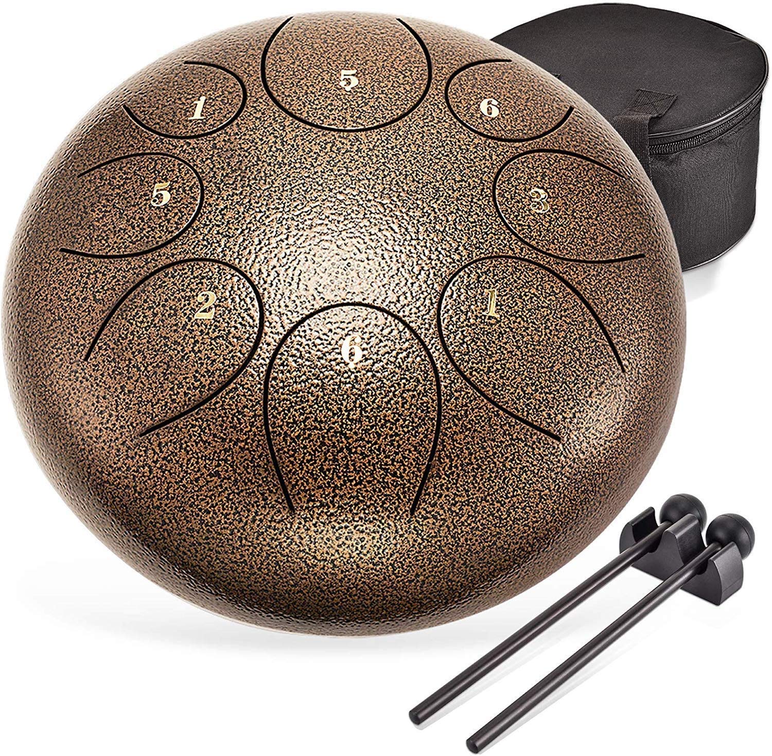 8 Notes 10 Inch Steel Tongue Drum - Chakra Tank Drum Percussion Instrument for Meditation, Yoga & Music Therapy | Perfect for Camping, Sound Healing & Relaxation