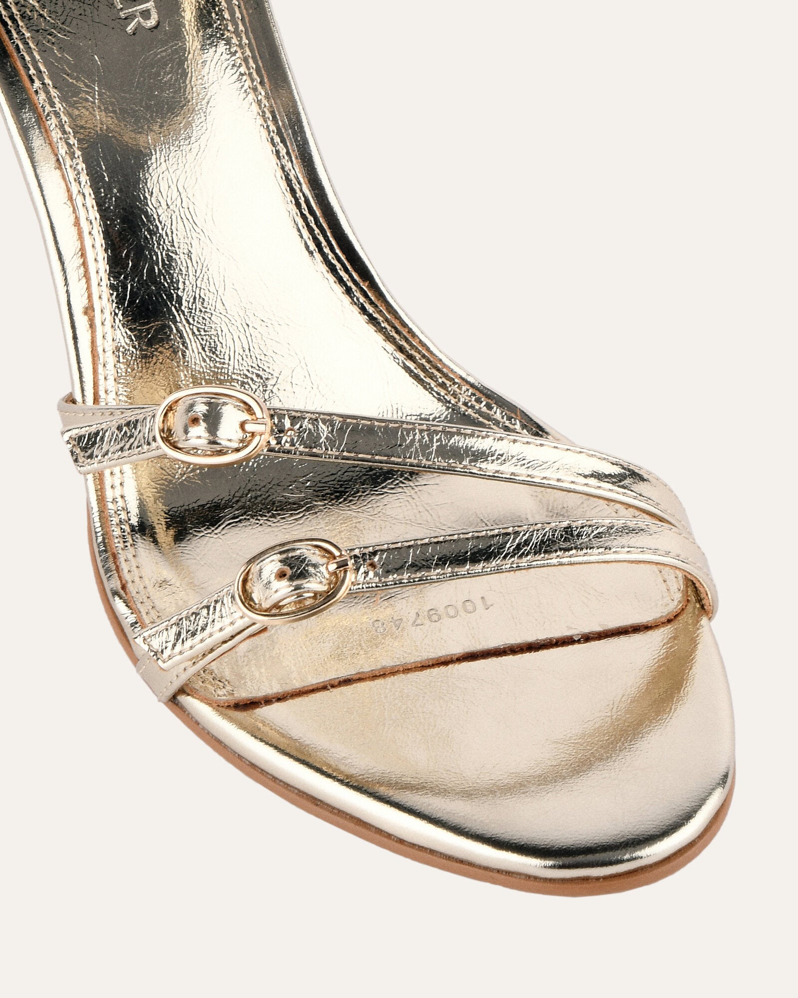 ROMY Women's Gold Leather High Heels - Elegant Stiletto Pumps for Parties, Weddings & Evening Events