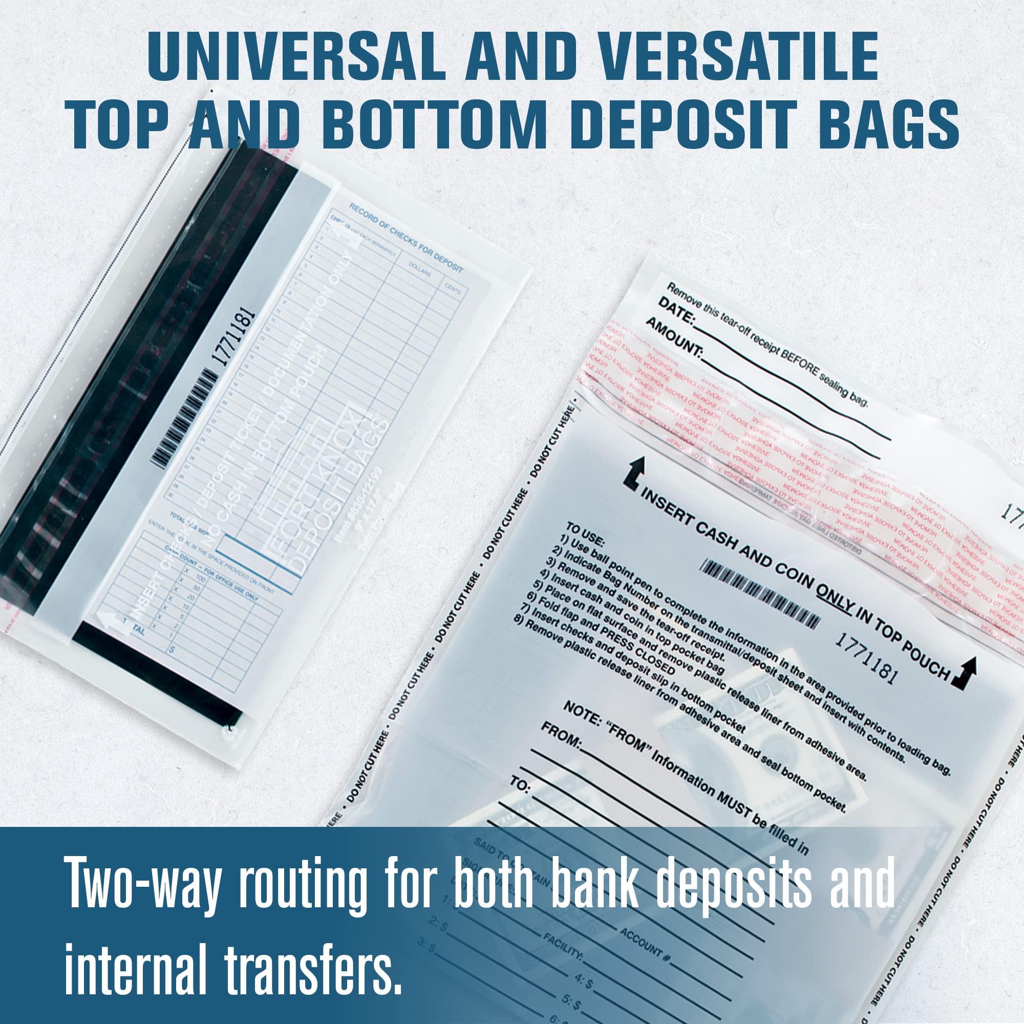 BankSupplies Tamper Evident Dual Pocket Security Bags for Cash - 9