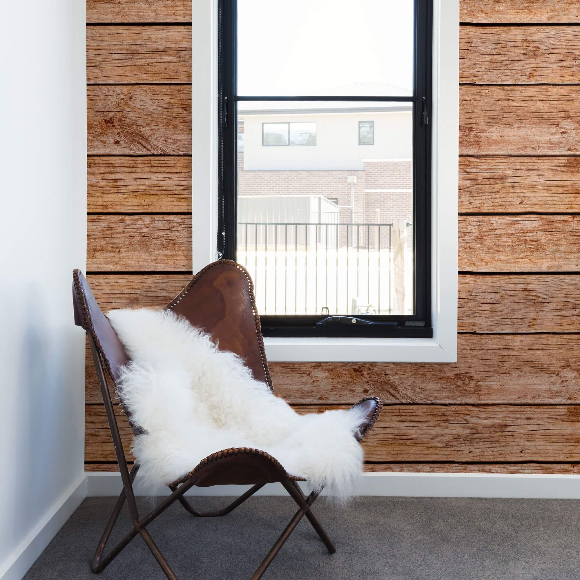 Brown Shiplap Peel and Stick Removable Wallpaper - Self-Adhesive Wall Covering for Bedroom, Living Room, Kitchen Decor - Easy to Install & Remove - 289a