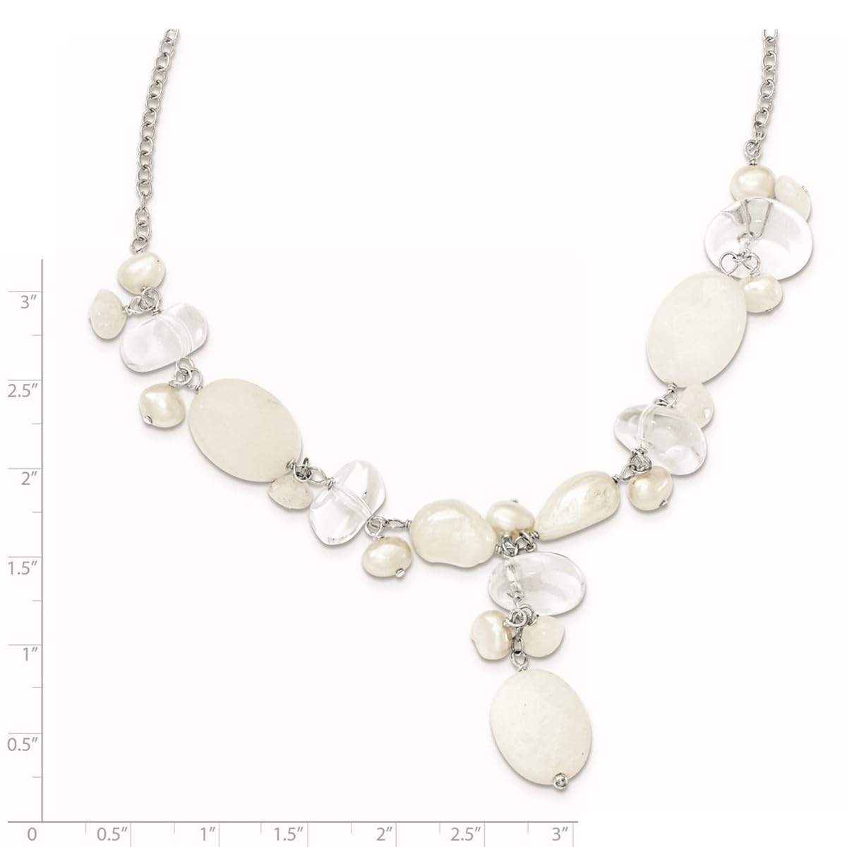 Celestial Moonstone & Freshwater Pearl Necklace for Women - 16
