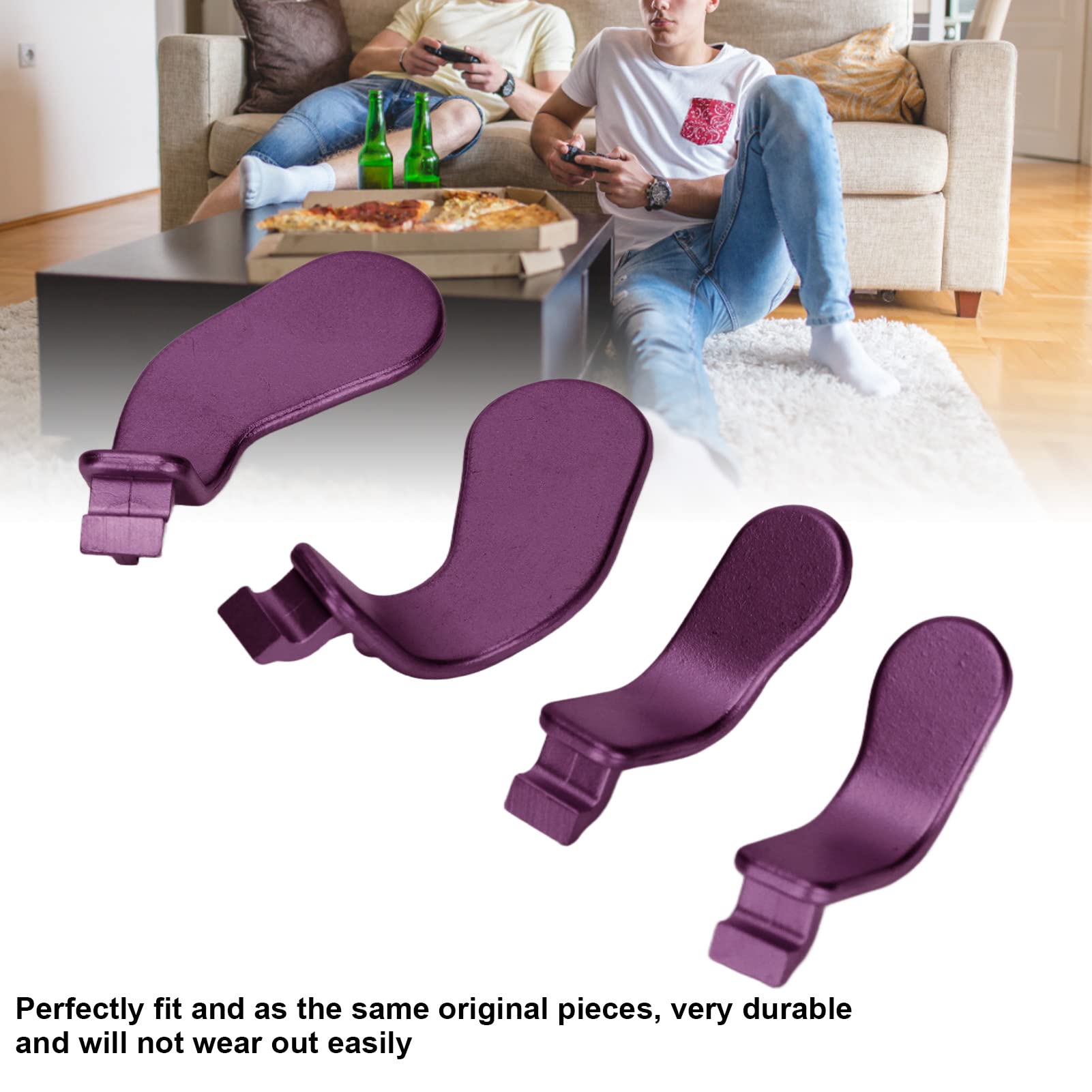 Premium Metal Replacement Trigger Paddles for Xbox One Elite Controller Series 2 (Model 1797) - 4-Piece Stainless Steel Set in Purple - Enhance Gaming Performance for FPS, Racing & Competitive Play