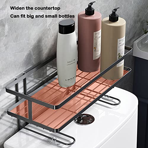 Over The Toilet Storage Shelf - No Drill Bathroom Wall Organizer with Space Saving Design for Towels, Shampoo & Toiletries | Perfect for Small Bathrooms & Apartment Living