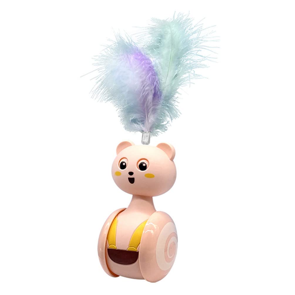 Interactive Cat Teaser Toy with Plume - Portable Tumbler Kitten Plaything for Indoor Fun - Perfect for Playtime, Exercise & Bonding with Your Pet