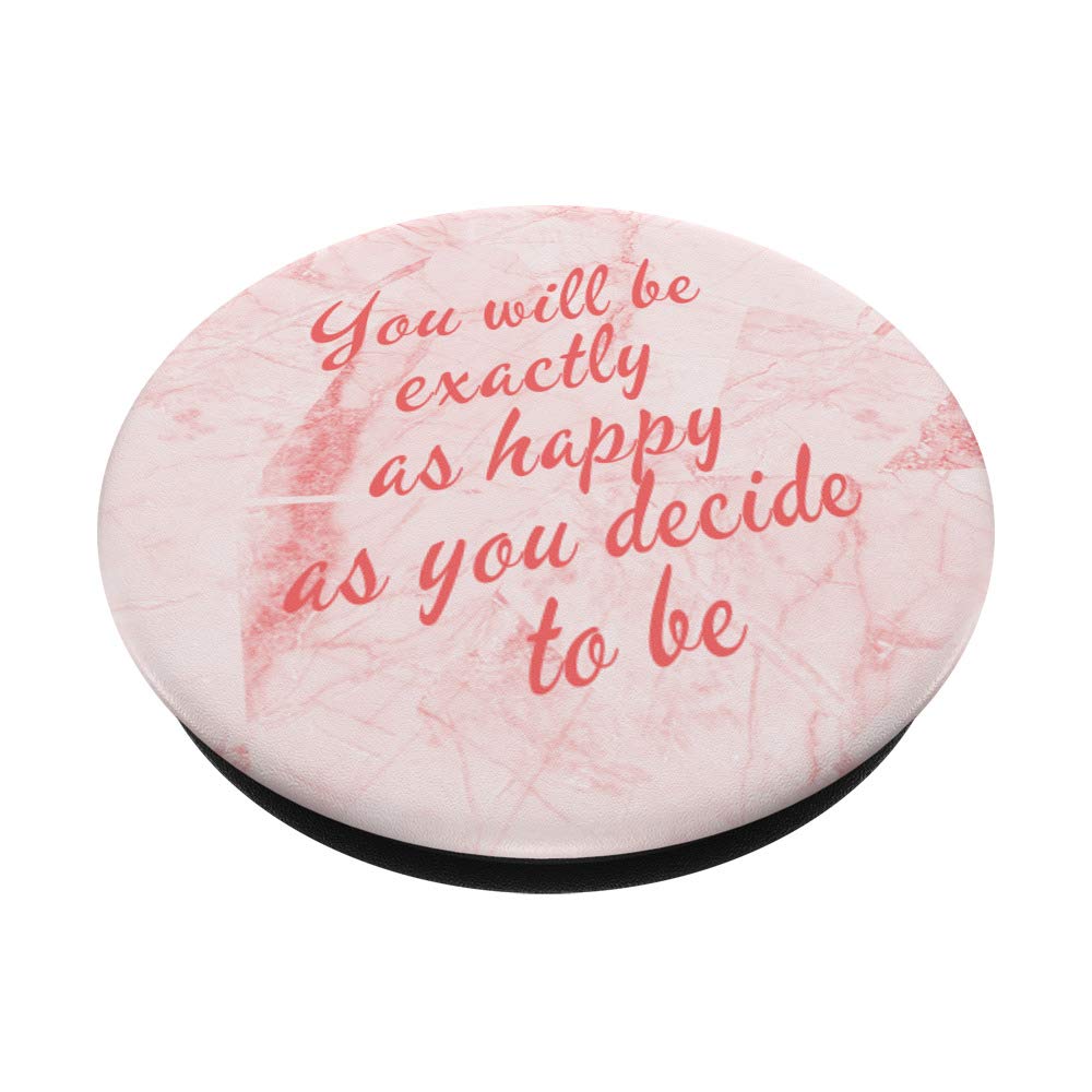 Happiness Life Quote Faux Rose Marble Wall Art - Inspirational Home Decor for Living Room, Bedroom & Office - Motivational Sign for Positive Vibes