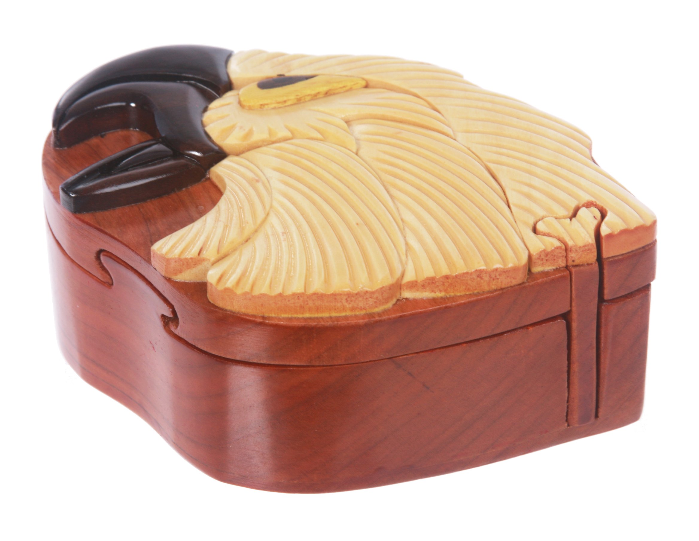 Handmade Wooden Eagle-Shaped Secret Jewelry Puzzle Box - Unique Gift for Puzzle Lovers & Jewelry Storage - Perfect for Home Decor, Treasure Hunts & Surprise Gifts