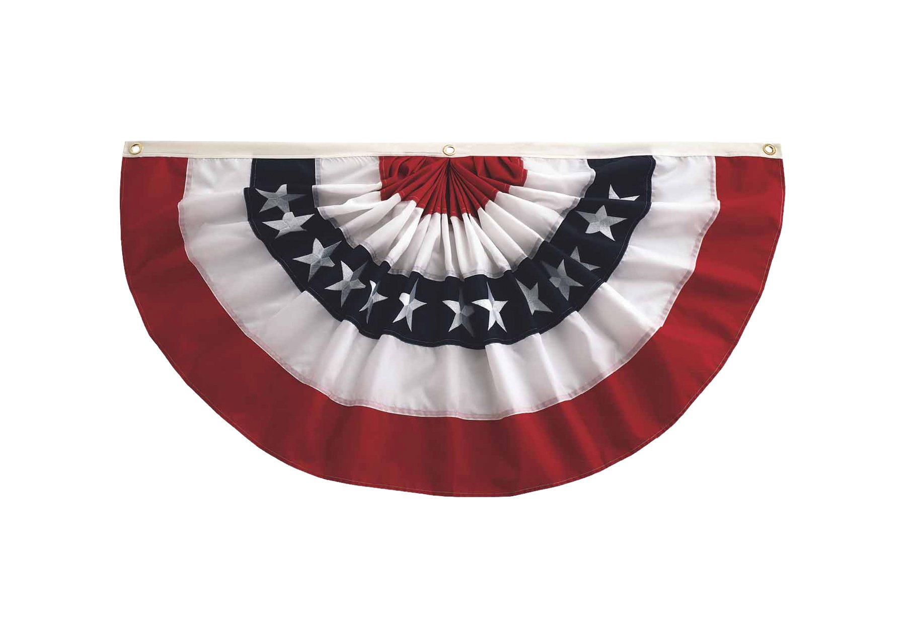 1.5' x 3' Patriotic Pleated Bunting Fan - Red White & Blue Decorative Breeze Fan for 4th of July, Memorial Day, Veterans Day Outdoor Decor & Patriotic Party Supplies
