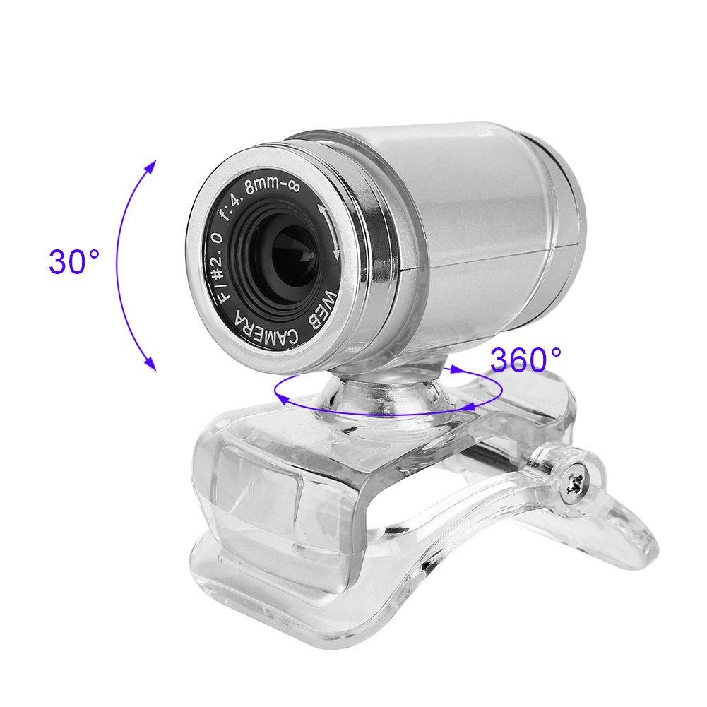 Ciciglow 12MP HD Webcam with Microphone - 360 Degree Rotating USB Clip-on Web Camera for Laptop & Desktop (Red/Silver) - Perfect for Video Conferencing, Online Classes & Live Streaming