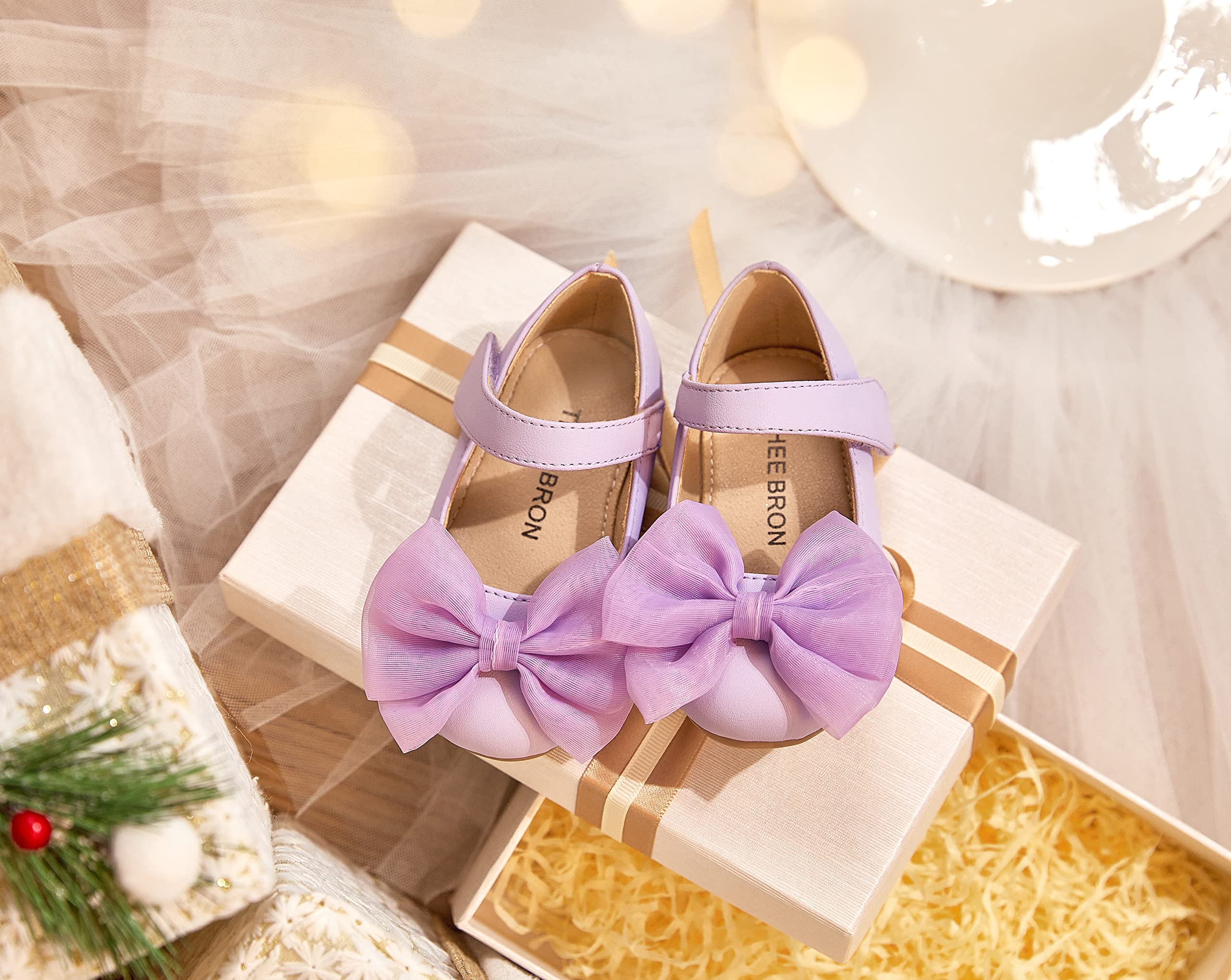 THEE BRON Toddler Girls Mary Jane Flats - Cute Ballerina Dress Shoes for Little Girls | Perfect for Weddings, Parties & Special Occasions