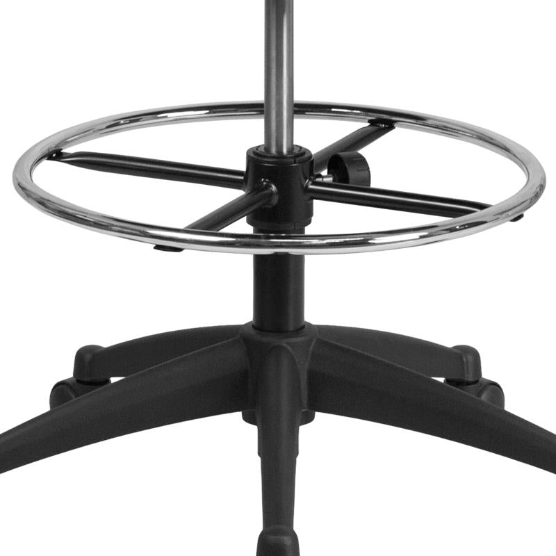 FLASH Kelista Mid Back Black Mesh Ergonomic Drafting Chair with Adjustable Foot Ring & Flip-Up Arms - Perfect for Architects, Artists & Office Workstations