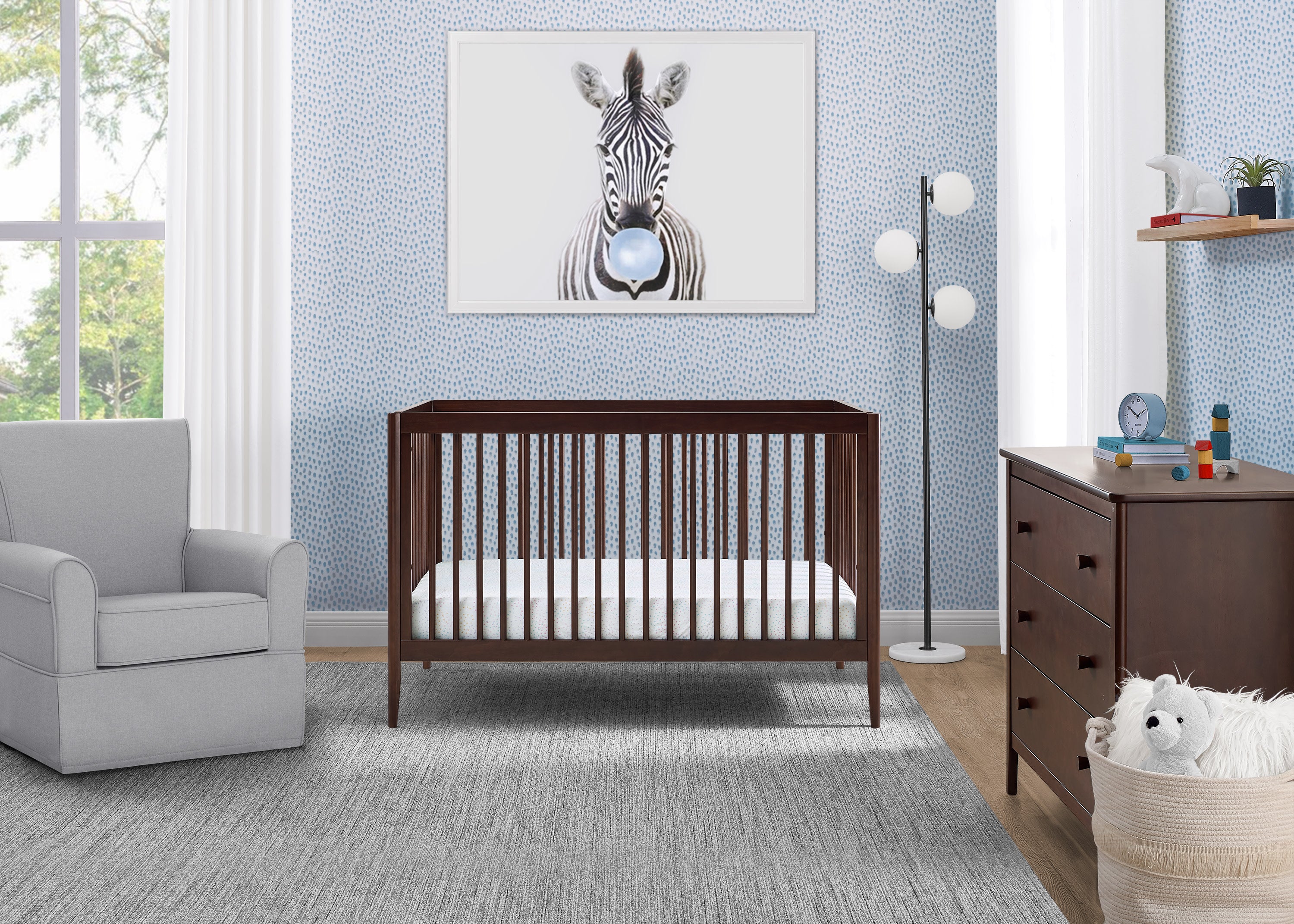 Casey 6-in-1 Convertible Baby Crib - Toddler Bed, Daybed & Full-Size Bed - Safe Nursery Furniture for Newborn to Adult - Perfect for Nursery, Bedroom & Guest Room