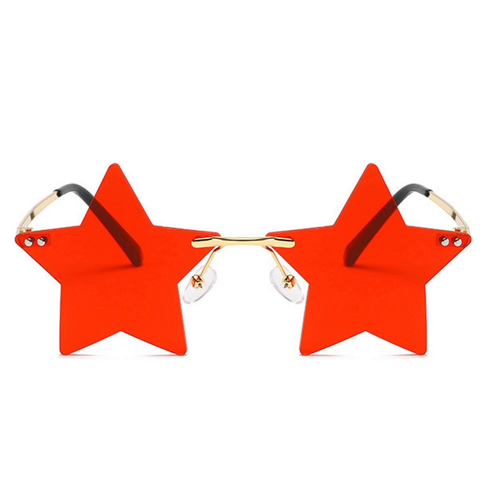 Stylish Rimless Star-Shaped Sunglasses for Women & Men - Transparent UV Protection Party Glasses - Trendy Pentagram Eyewear for Festivals, Cosplay & Fashion Accessories