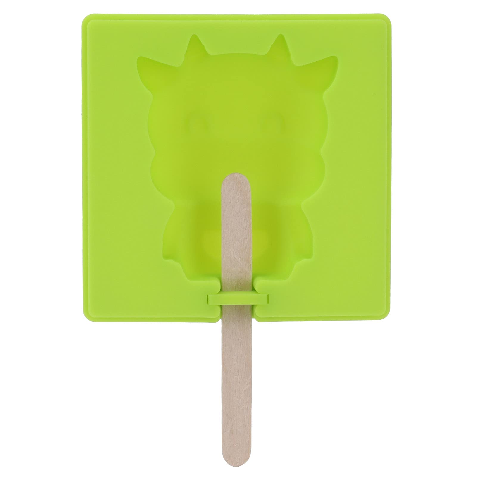 Cartoon Silicone Ice Cream Molds with Sticks - Fun DIY Ice Bar Maker for Kids, BPA-Free Green Silicone Mold - Perfect for Birthday Parties, Summer Treats & Family Activities