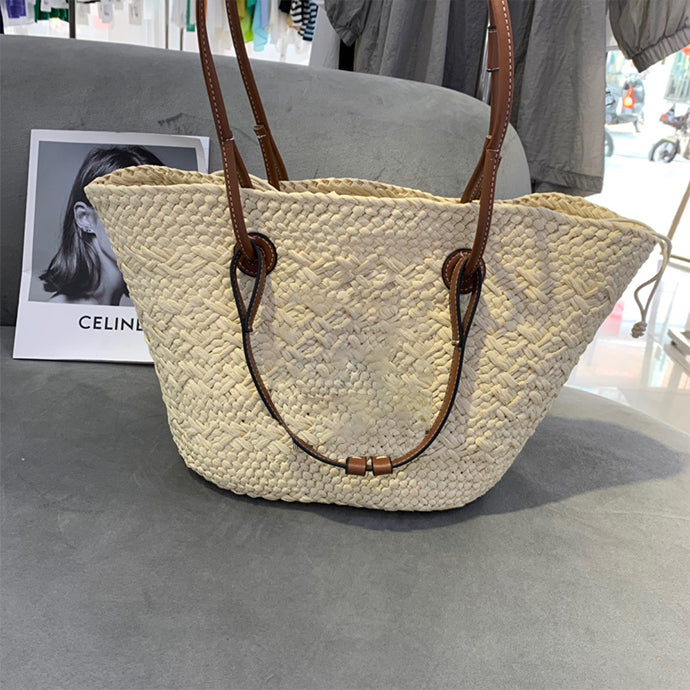 Straw Tote Bag for Women - Natural Woven Handbag for Beach, Picnic & Shopping - Eco-Friendly Summer Accessory