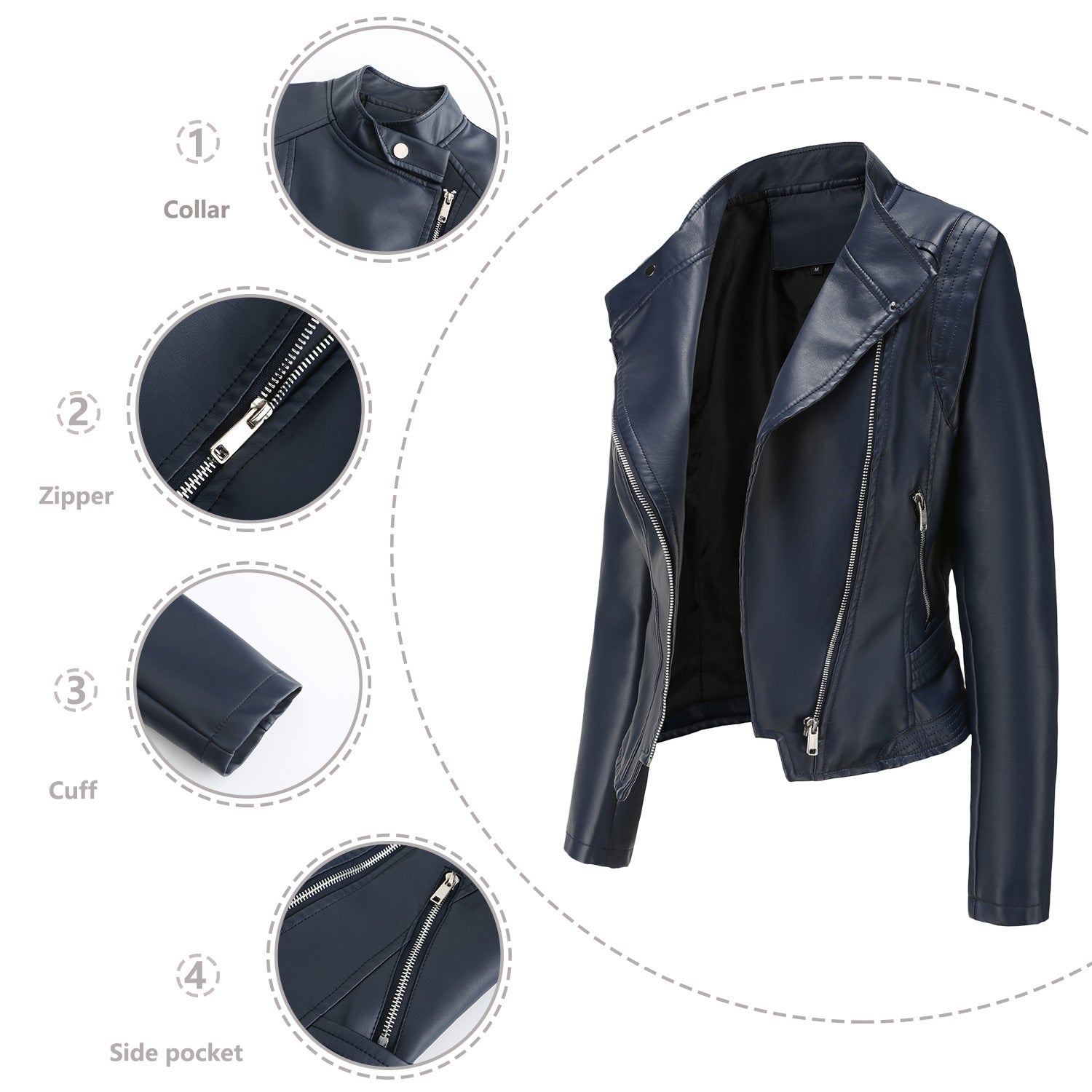 Women's Vegan Leather Jacket - Slim Fit Faux Leather Coat for Women | Perfect for Fall, Winter & Stylish Outfits