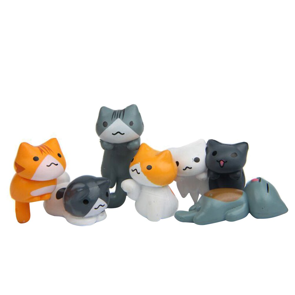 Mini Cute Cat Figurines for Fairy Garden - Tiny Kitty Landscape Ornaments, Home Decor for Succulents & Bonsai Plants - Perfect for DIY Crafts, Tabletop Displays and Gift Giving (Random Style)