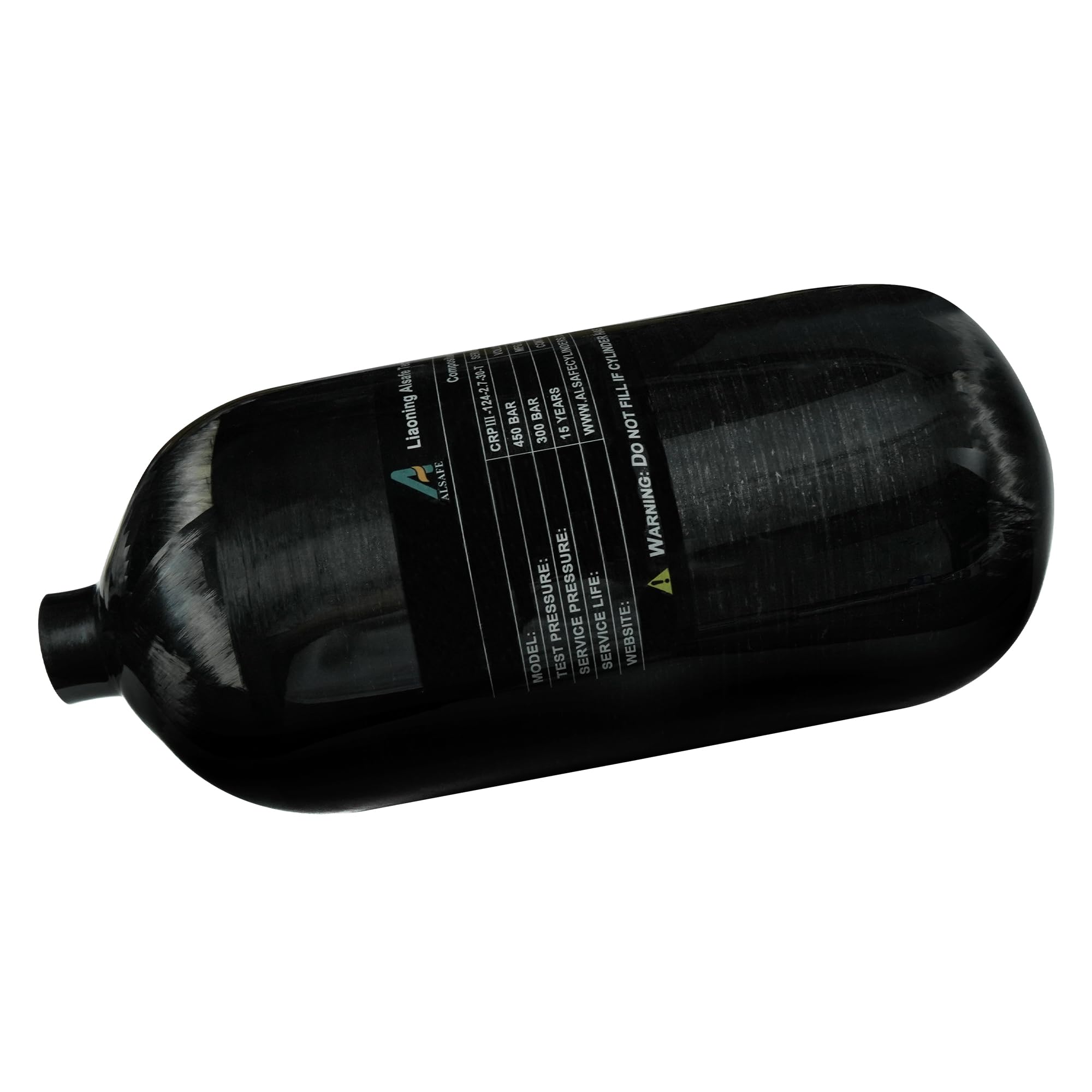 TUXING 4500Psi Carbon Fiber Scuba Tank 2.7L 164Cu in High Pressure Air Tank - CE Certified PCP Paintball & Diving Cylinder (Empty) M18x1.5 Thread - Perfect for Scuba Diving, Paintball Games & Airgun Refills