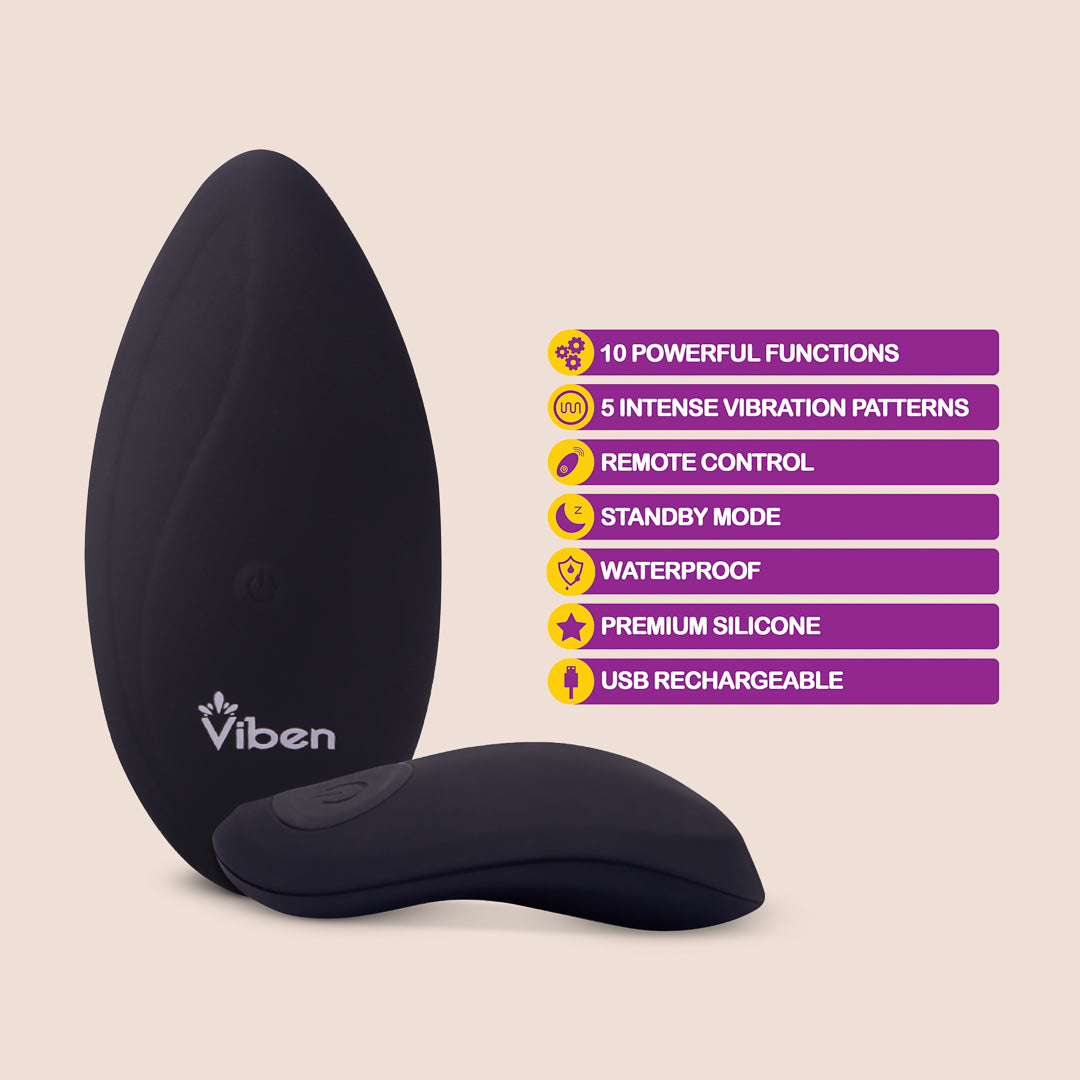 Viben Racy Remote Controlled Panty Vibrator - Waterproof & Rechargeable Adult Toy for Couples Play, Long Distance Romance & Discreet Pleasure