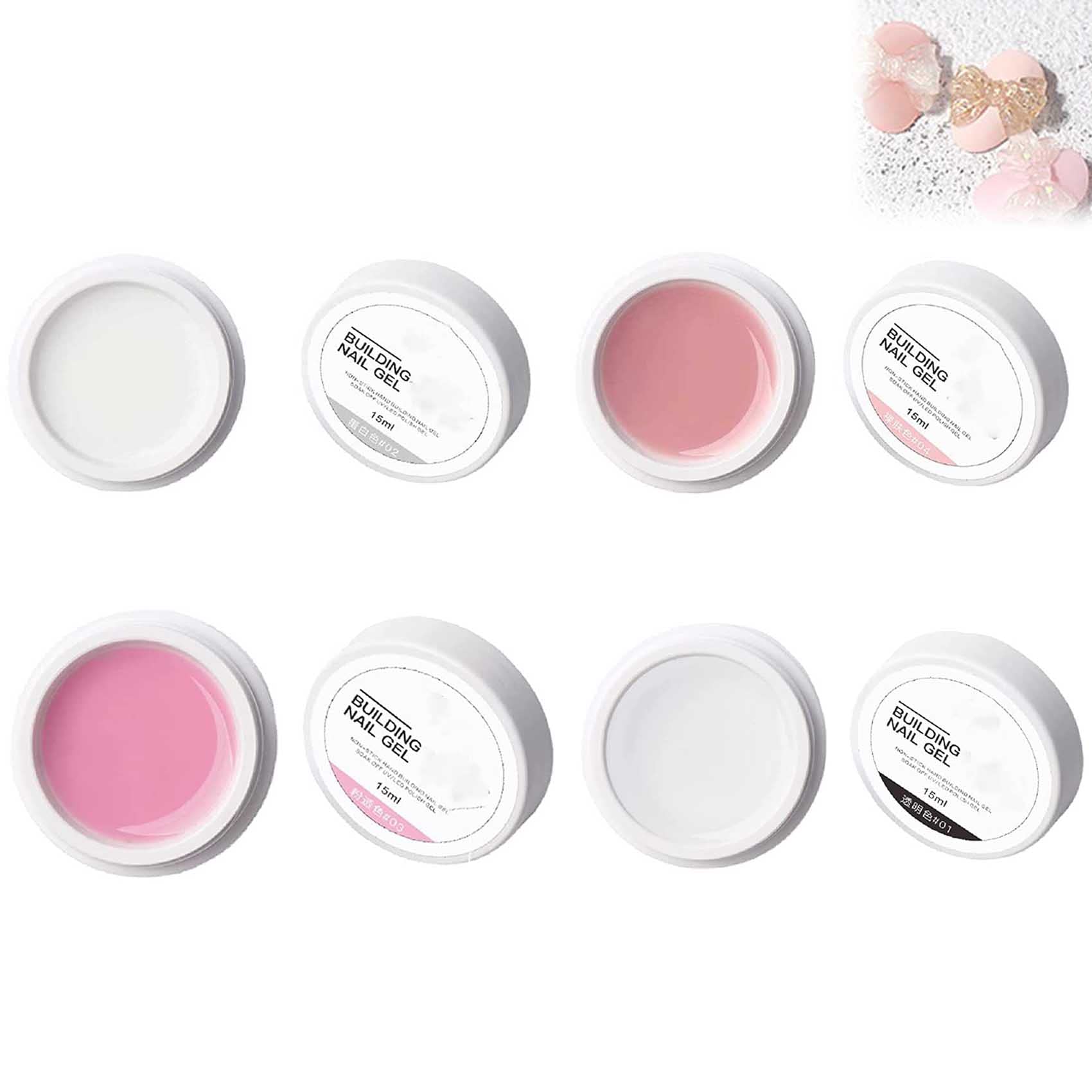 15ml Professional Nail Extension Builder Gel Kit - Non-Stick DIY Manicure Set for Salon & Home Use (4pc) - Perfect for Acrylic Nail Extensions, Nail Art & Beginners - Long Lasting & Easy to Apply - Ideal for DIY Nails, Salon Services, Weddings & Special Occasions - Best for Home Manicures, Professional Salons & Nail Art Enthusiasts