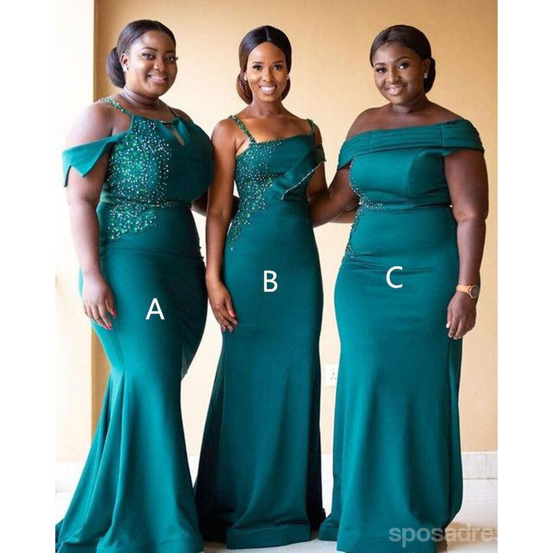 Elegant Teal Mermaid Bridesmaid Dresses - WG1474 | Affordable Long Formal Gowns for Weddings, Prom & Special Occasions
