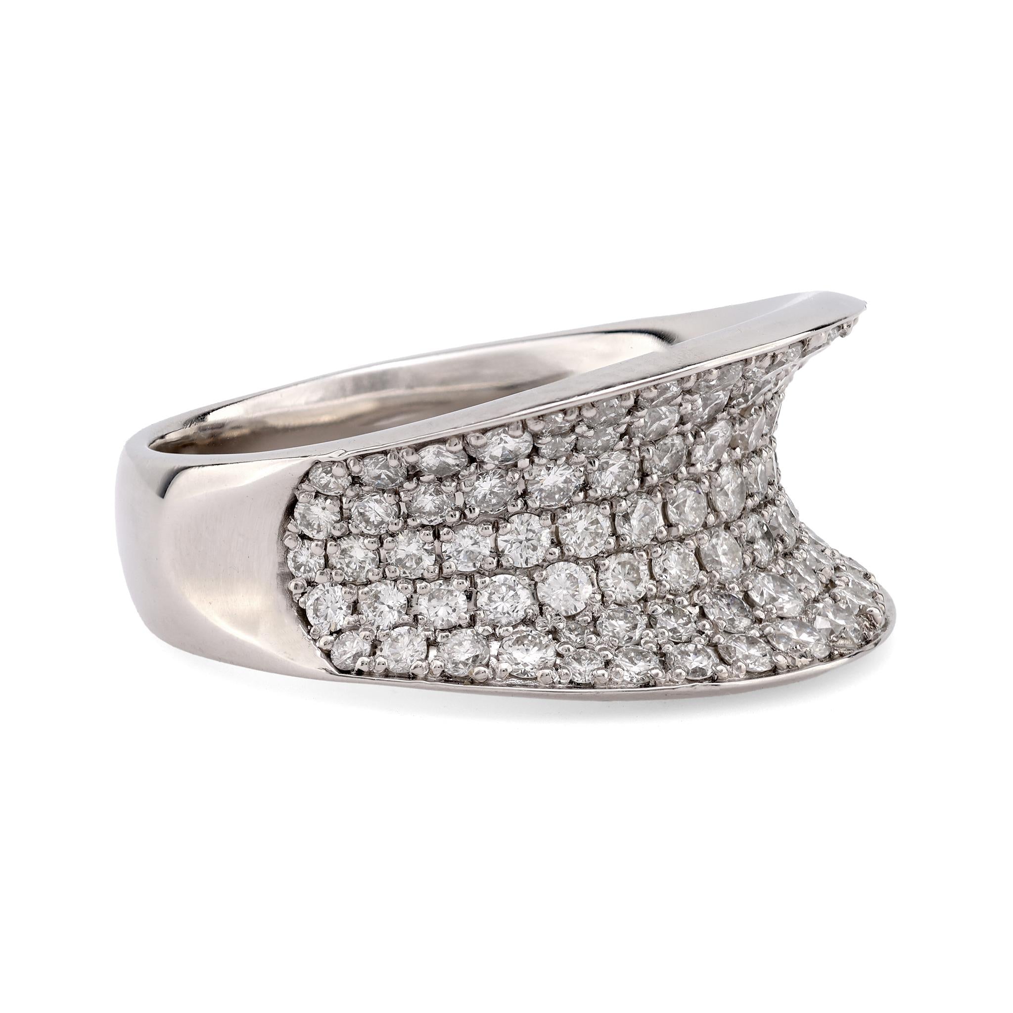 2.28 Carat Diamond Platinum Cocktail Ring for Women - Elegant Modern Wedding, Anniversary & Evening Party Jewelry Gift