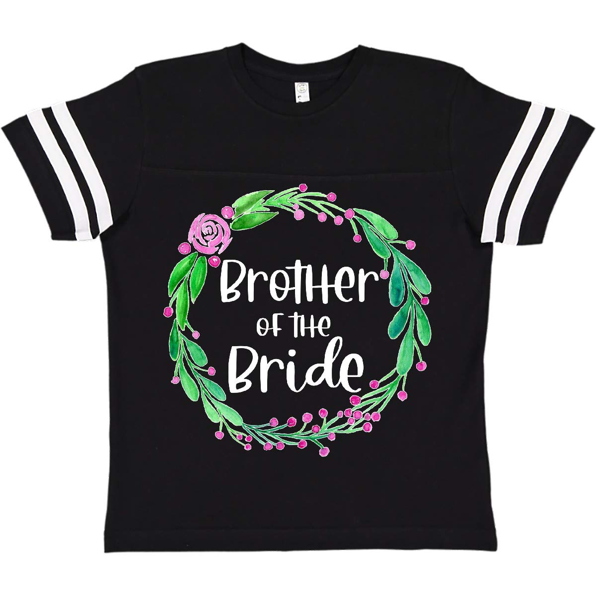 Inktastic Brother of The Bride Rose Wreath Youth T-Shirt - Comfortable Cotton Tee for Wedding Party, Family Events & Casual Wear
