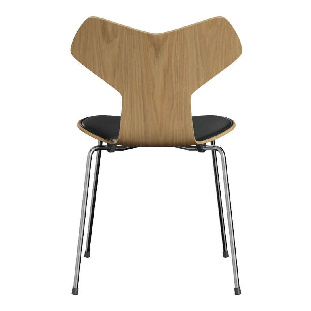 Grand Prix Chair 3130 - Clear Lacquered Finish with Front Upholstery | Modern Office & Conference Room Seating | Perfect for Executive Desks & Waiting Areas