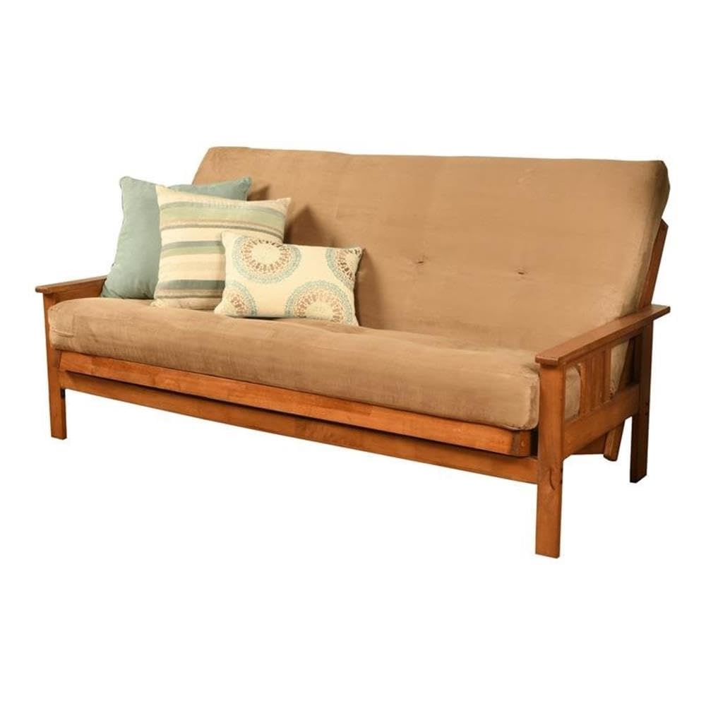 Brown Suede Peat Fabric Futon Mattress - Full Size for Home & Office Comfort