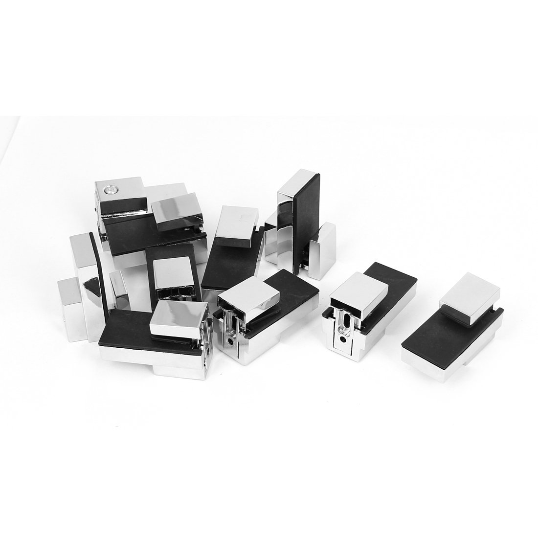 uxcell Adjustable 3mm-15mm Thick Glass Shelf Clip Clamp Support Bracket 10pcs - Heavy Duty Shelf Brackets for Kitchen, Bathroom, Office & Retail Display