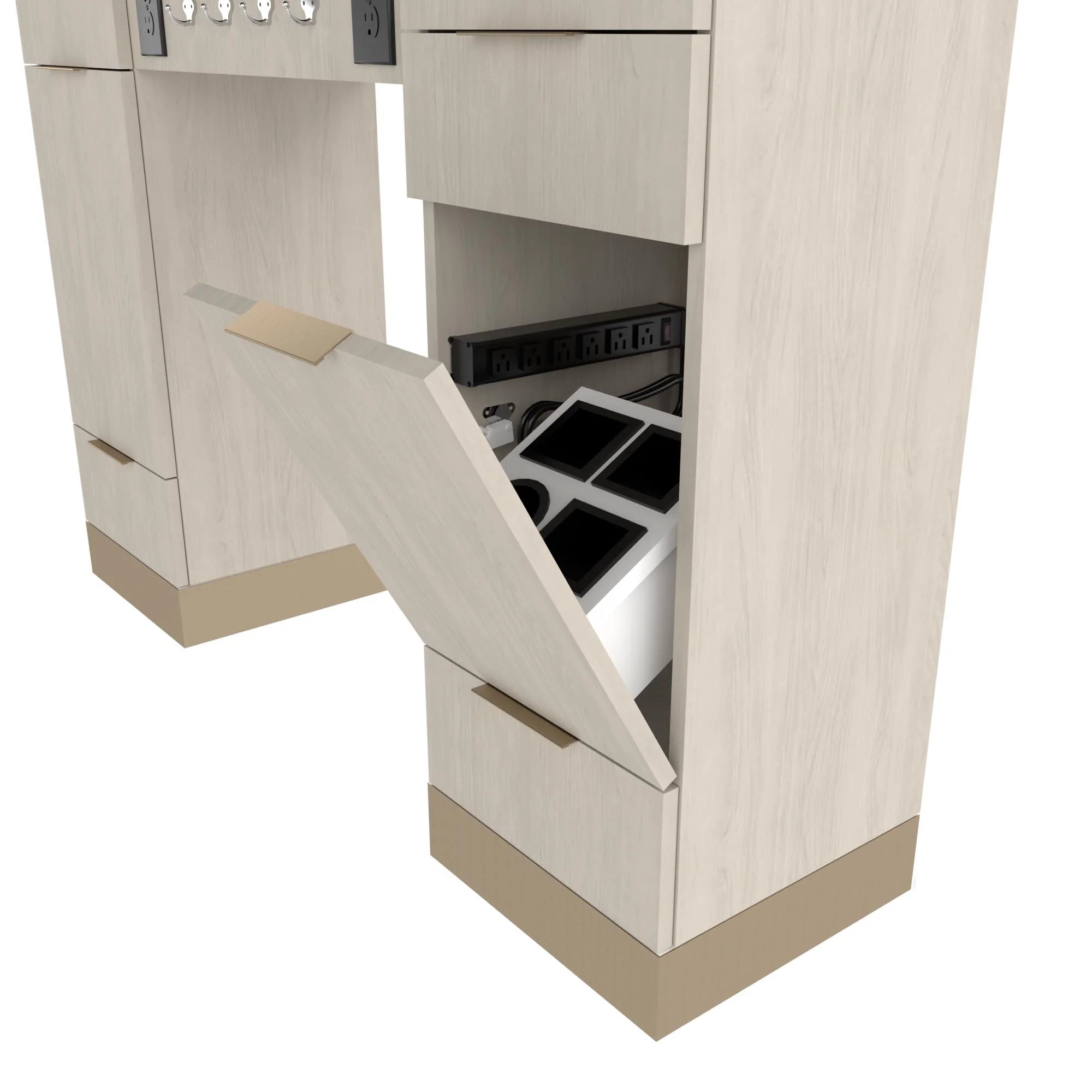 NICO Professional Barber Station with Accent Toe Kick - Salon & Home Hair Cutting Station for Barbers & Stylists - Perfect for Small Spaces & Mobile Services