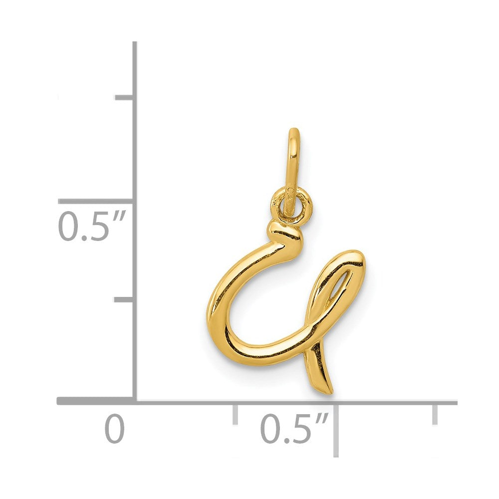 Gold Lowercase Initial 'u' Pendant Necklace - Model YC1060 | Elegant Personalized Jewelry for Women, Perfect for Birthdays, Anniversaries & Gifts