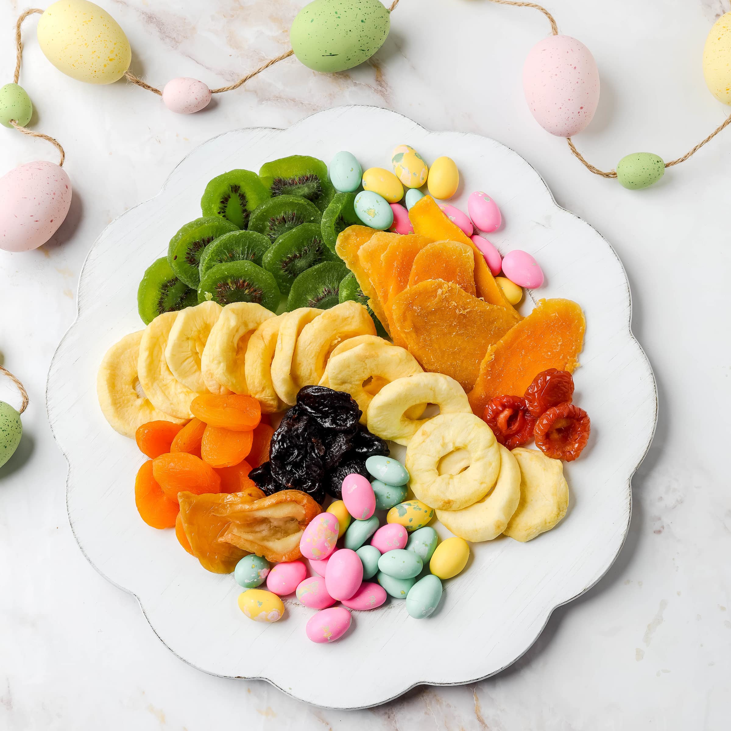 Easter Gift Basket - Healthy Assorted Dried Fruits & Nuts Natural Snack Tray for Easter Egg Food, Office, Men, Women, Kids & Families - Perfect for Holiday Gifting, Party Favors & Healthy Snacking