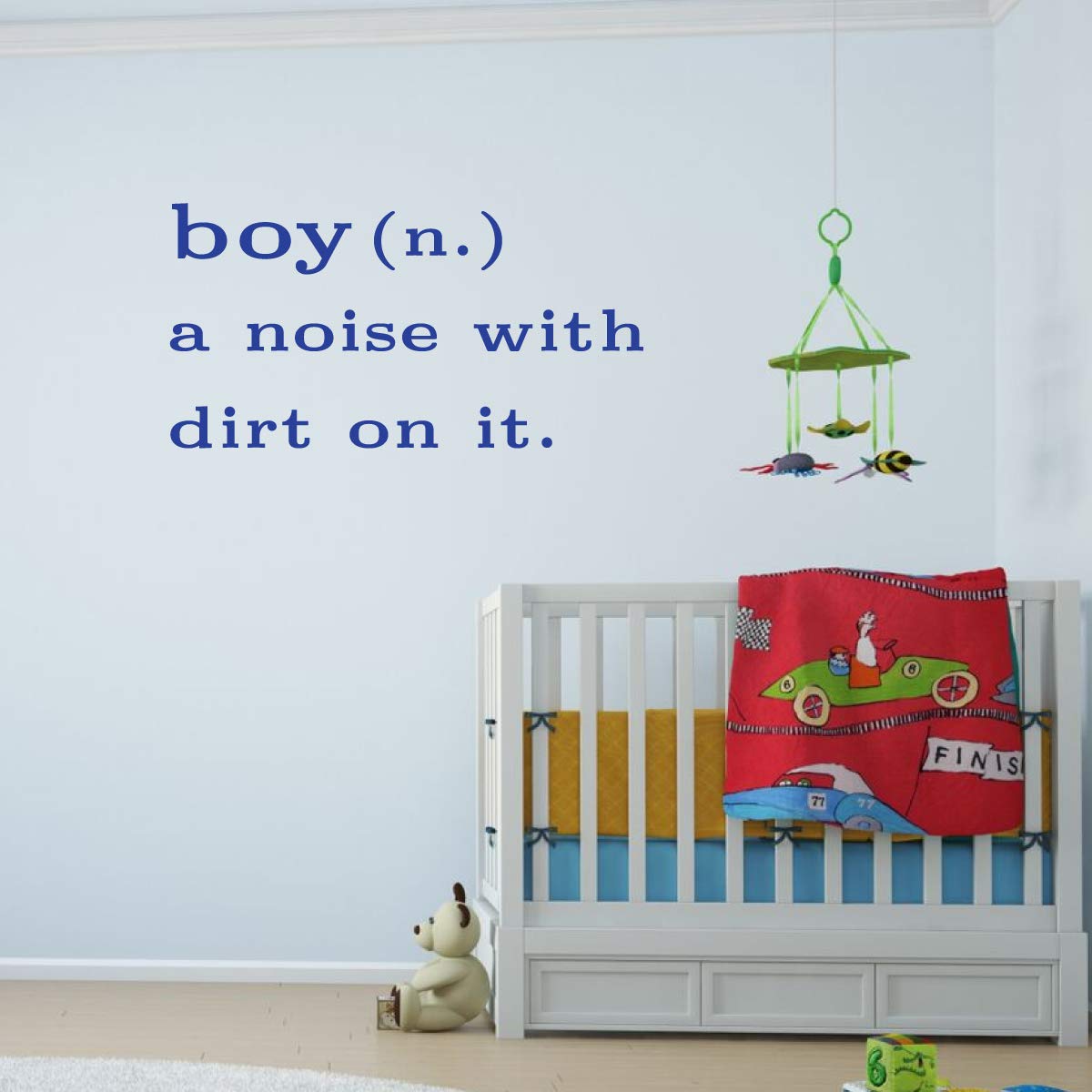 Funny Boy Noun Quote Wall Decal - 'A Noise With Dirt On It' Vinyl Sticker - Kids Room, Nursery & Playroom Decor - Perfect for Boys' Bedroom Wall Art & Play Area Decoration