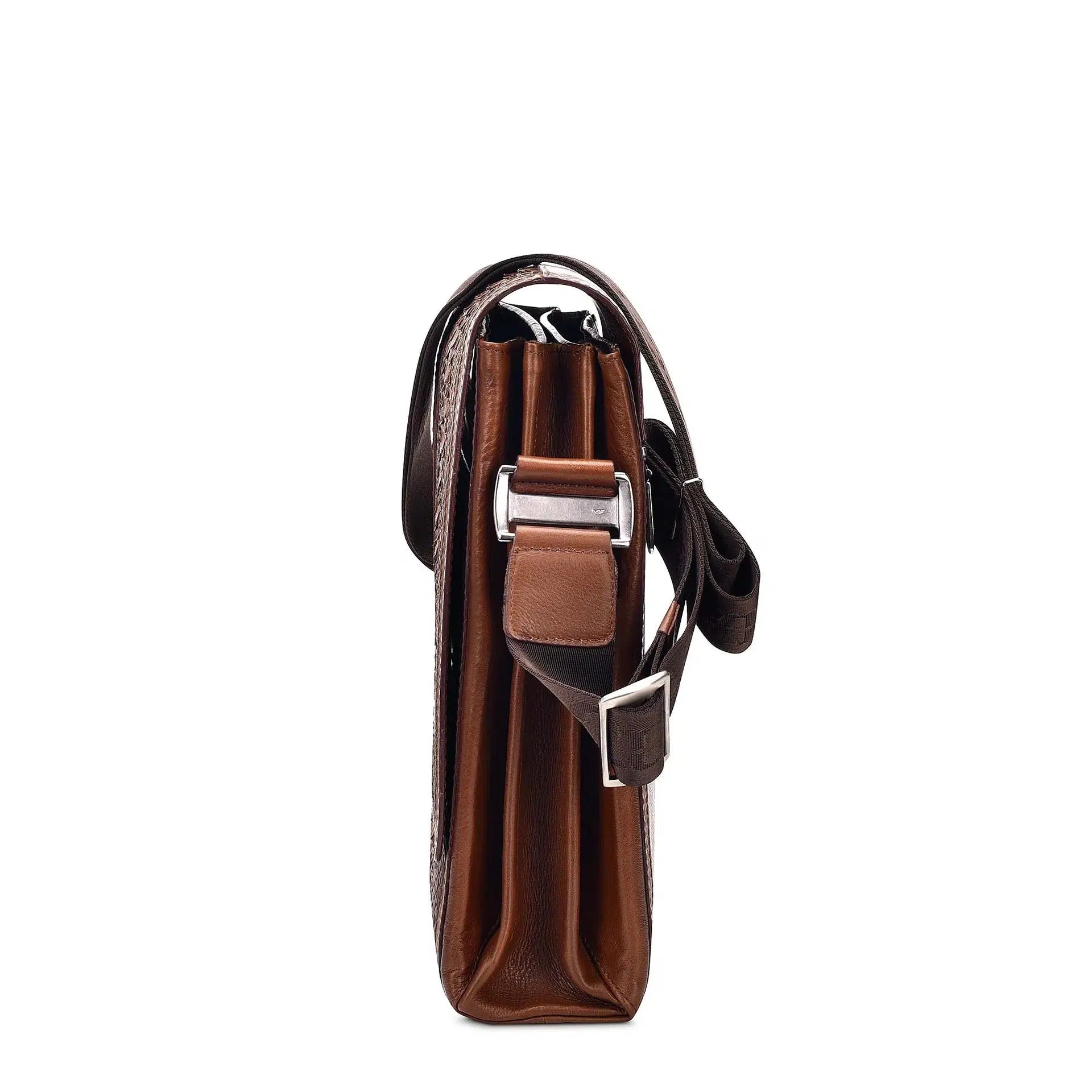 BO362PI Stylish Python Leather Messenger Bag for Men & Women - Casual Fashion Crossbody Bag for Work, Travel & Daily Use