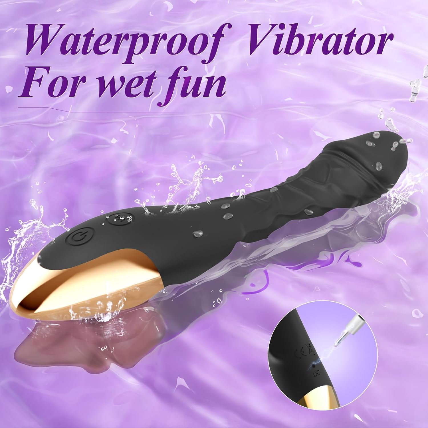 Vooloka 7.7 Inch Realistic Vibrating Dildo for Women & Men, Wand Vibrator Anal Toy, Prostate Massager, Gay Sex Toy, Black - Perfect for Couples & Solo Play