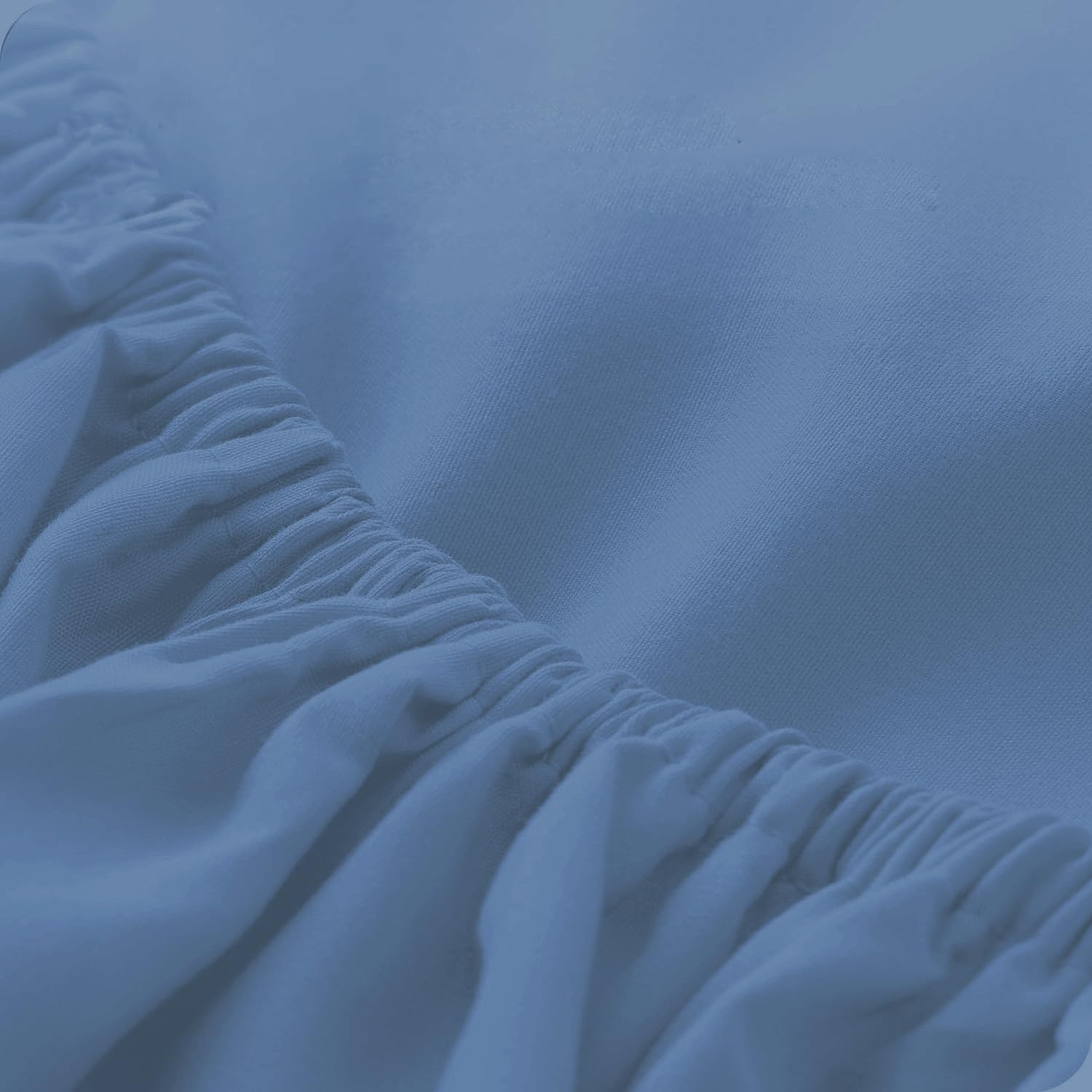 Luxury 800 Thread Count King Size Egyptian Cotton Bed Sheet Set - 6 Piece (Fitted Sheet, Flat Sheet, 4 Pillowcases) - Medium Blue Solid - 15