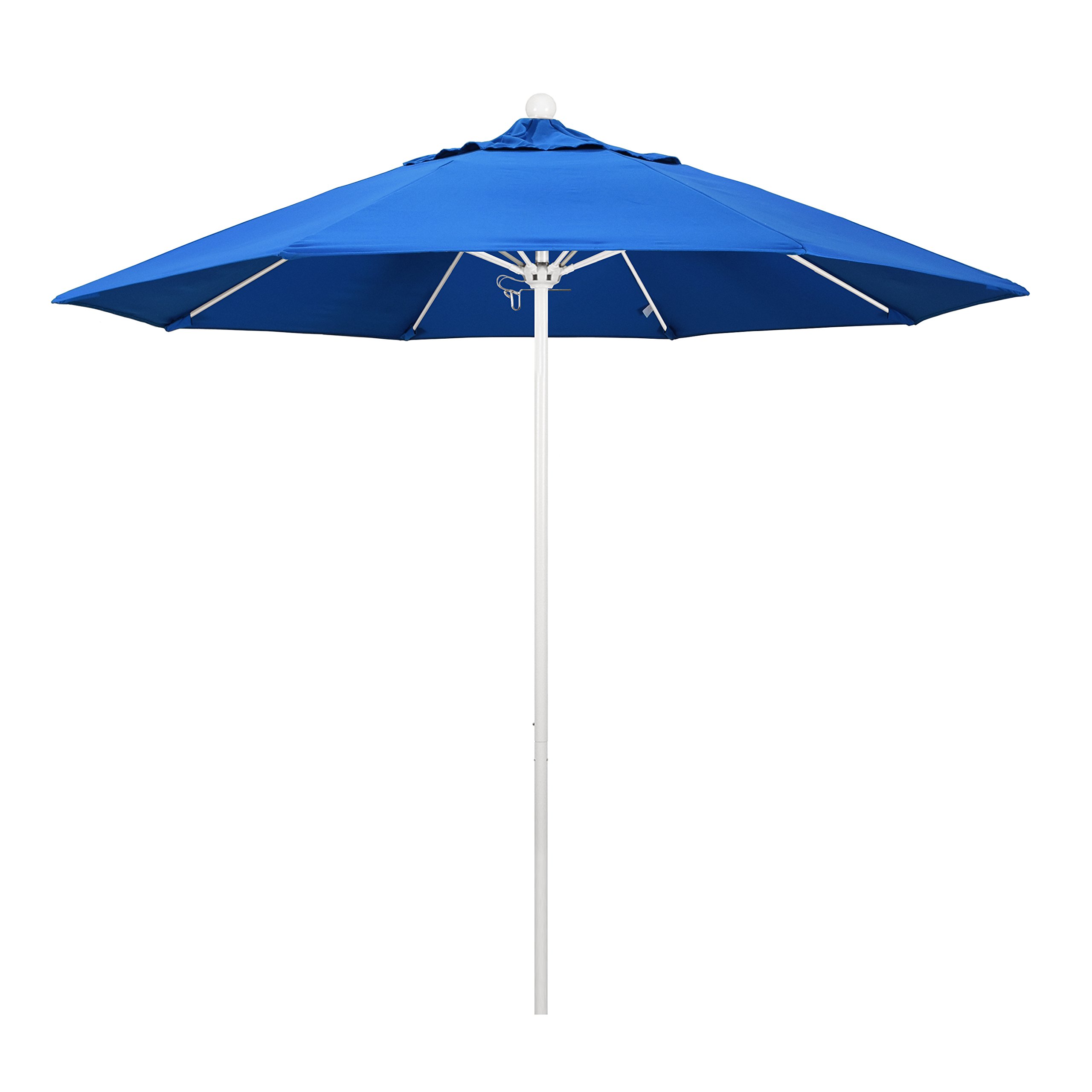 9' Round Aluminum/Fiberglass Patio Umbrella - Royal Blue Olefin Fabric for Outdoor Dining